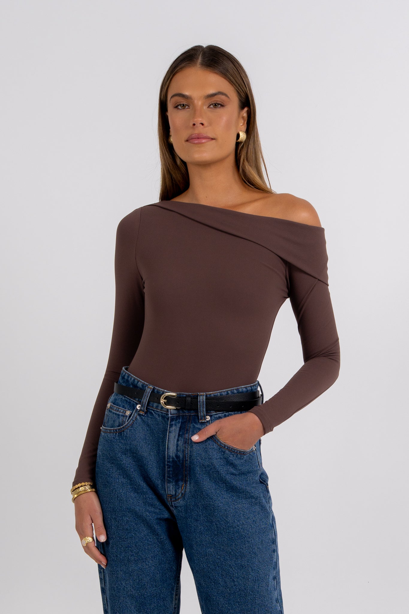 PRE ORDER Juliette Long Sleeve Bodysuit Chocolate