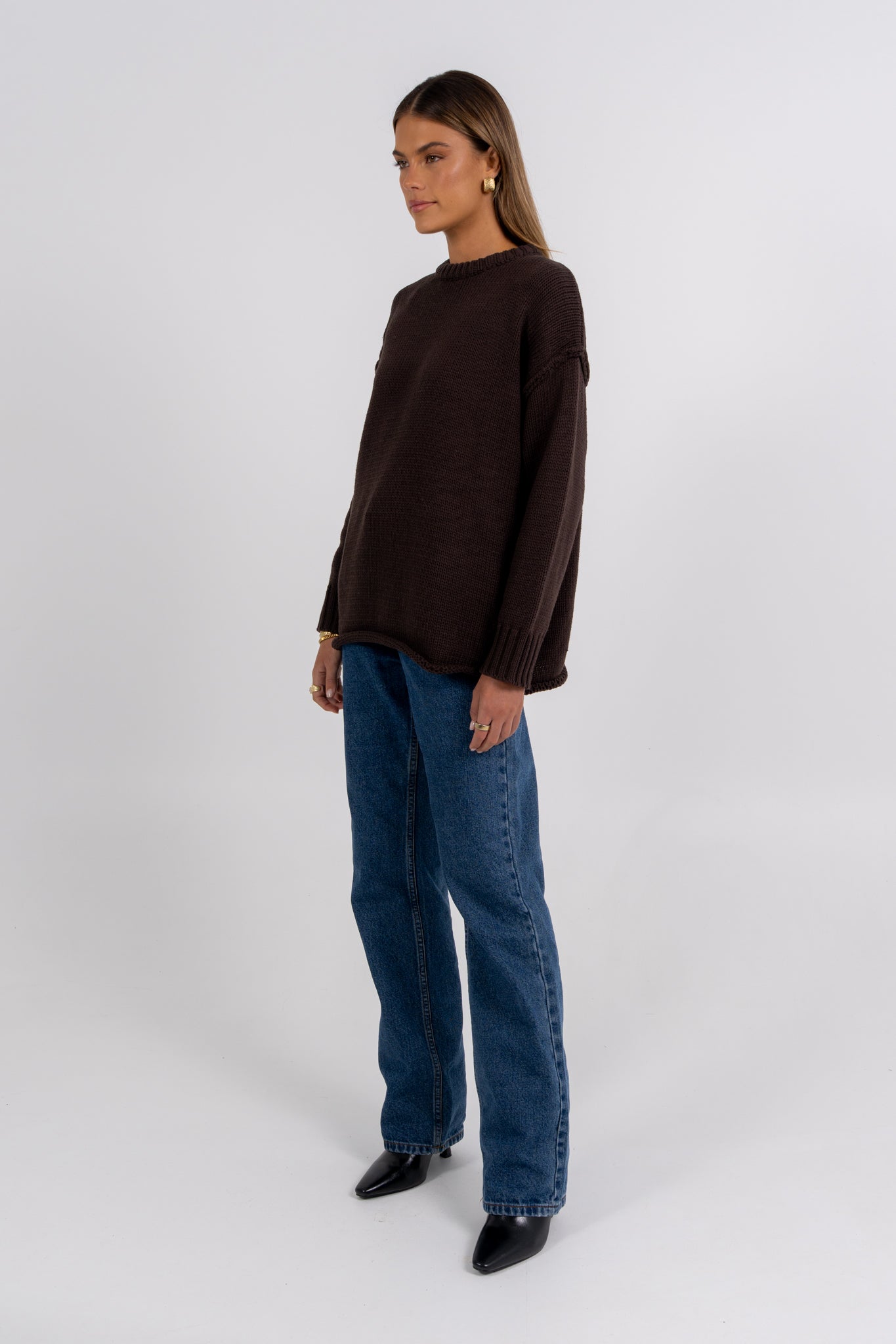 Zara Knit Jumper Deep Chocolate