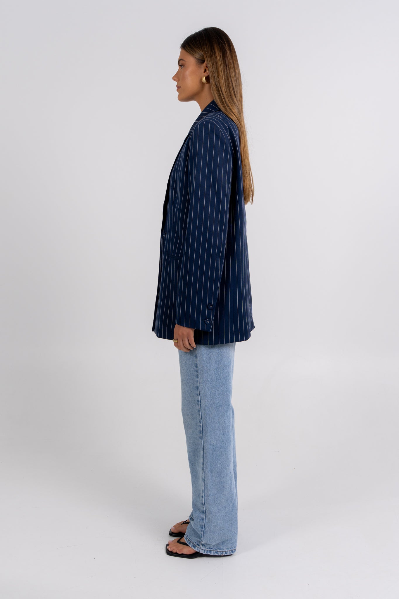 Quade Blazer Navy Pinstripe