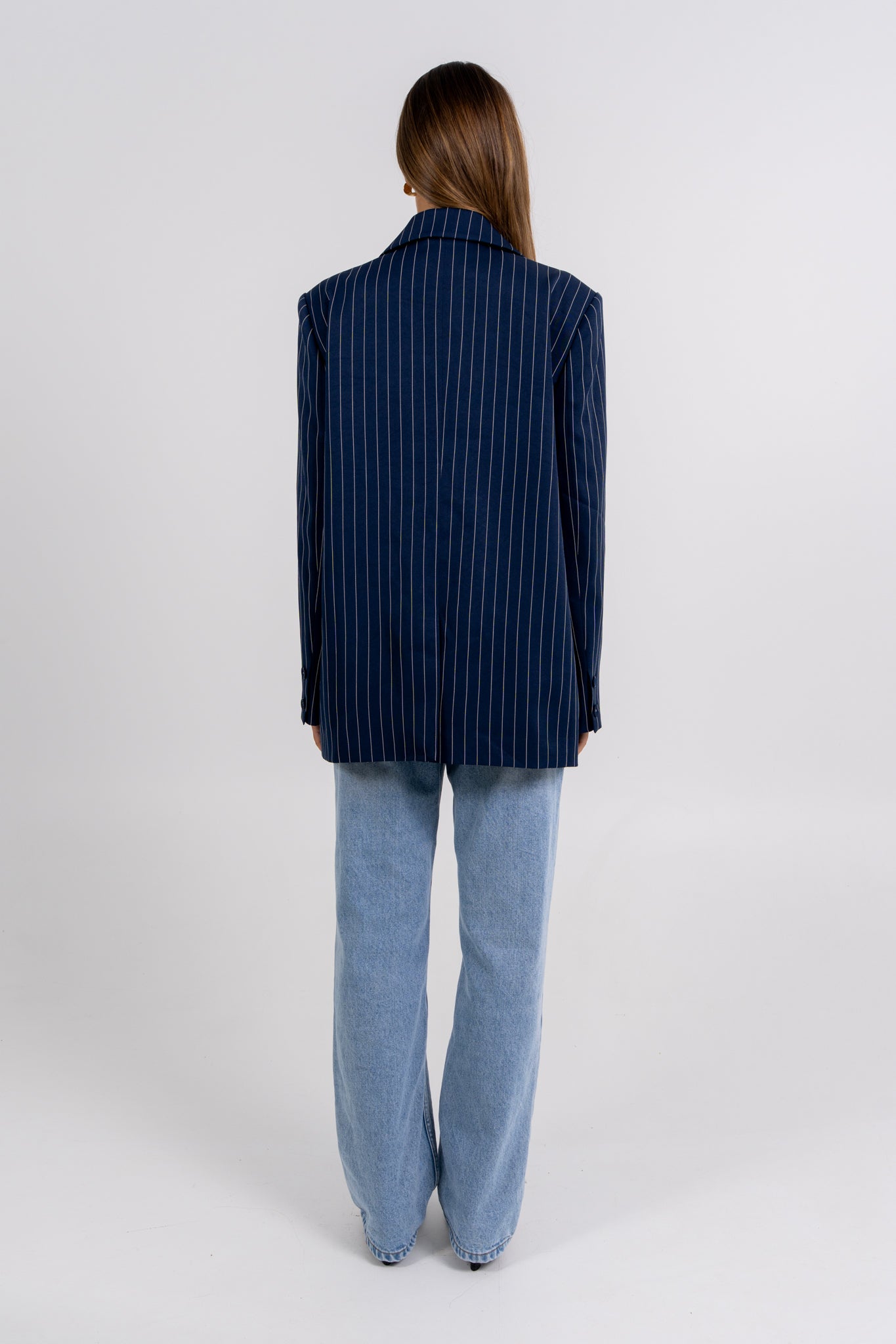 Quade Blazer Navy Pinstripe