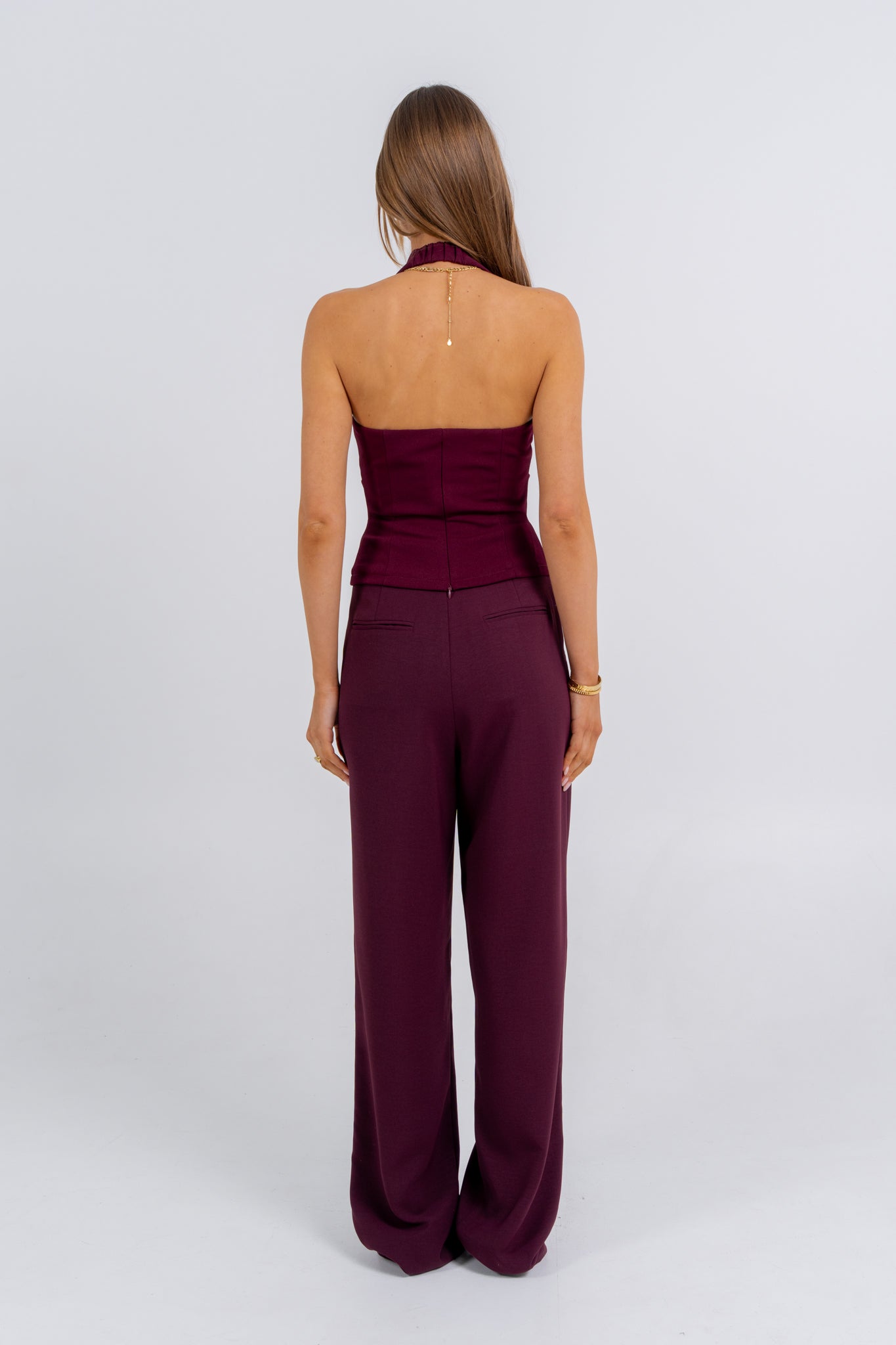 Rilee Halter Top Burgundy