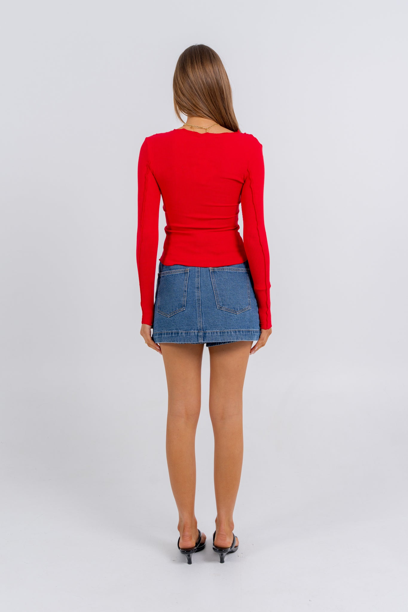 Nicka Long Sleeve Top Red