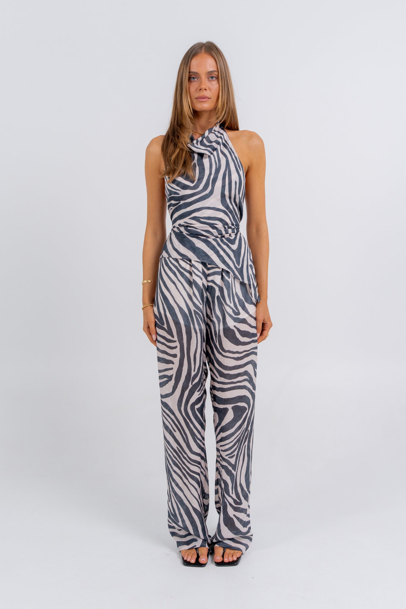 Alias Halter Top Zebra Print