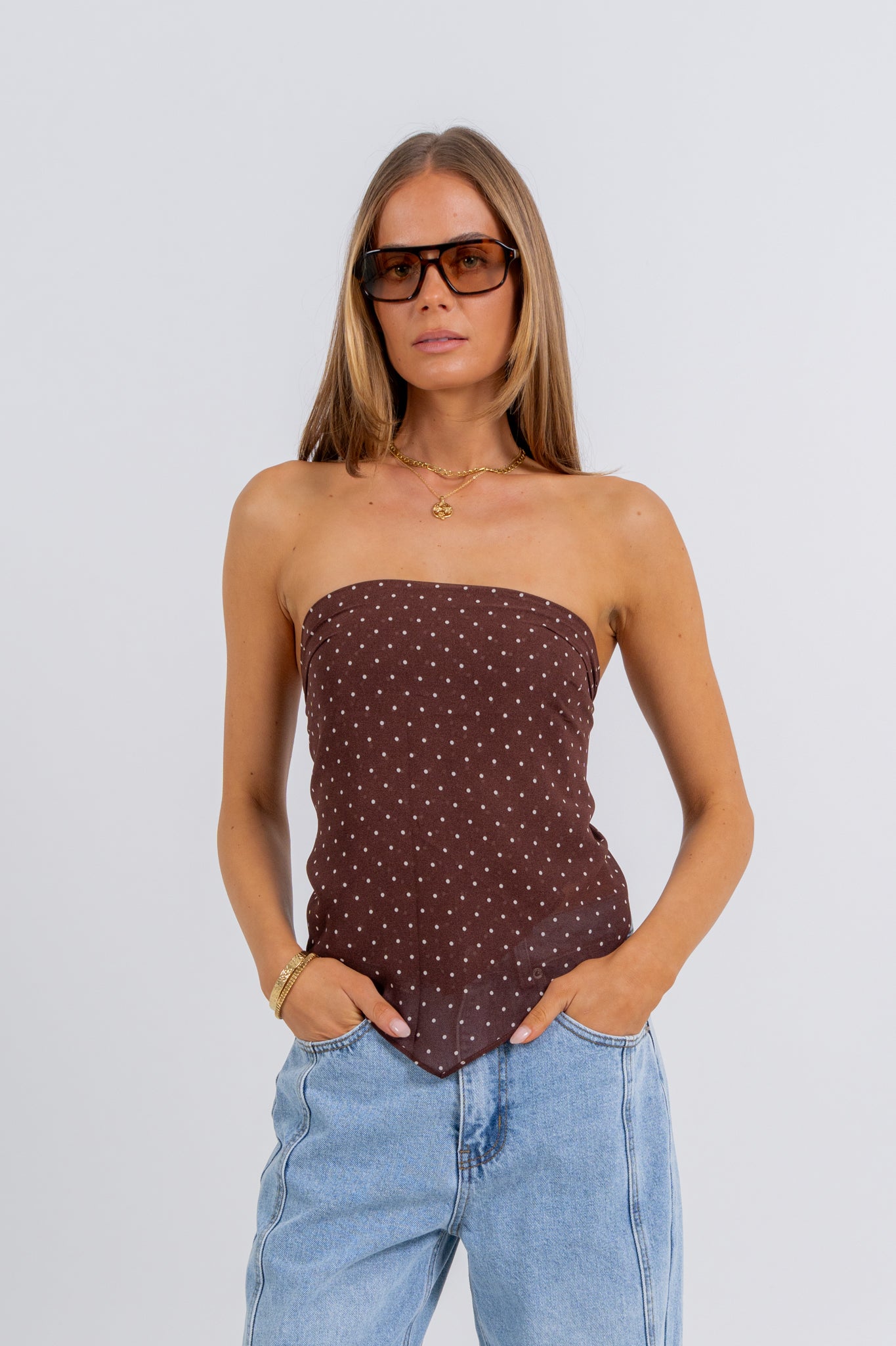 Mimi Scarf Top Polka Dot