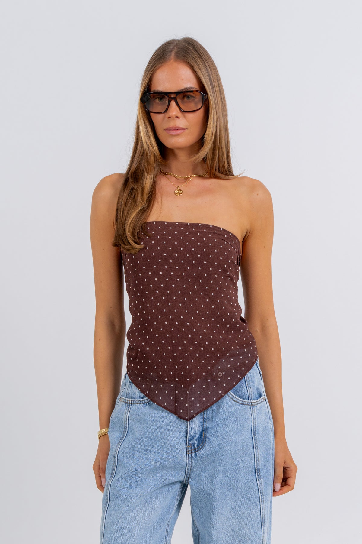 Mimi Scarf Top Polka Dot