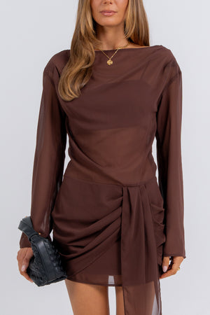 Hetty Mini Dress Chocolate