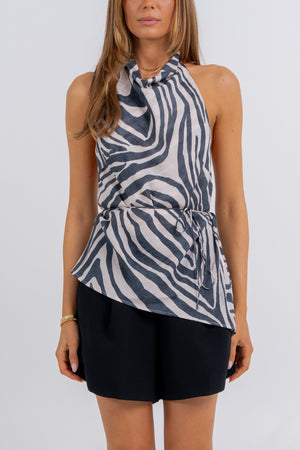 Alias Halter Top Zebra Print
