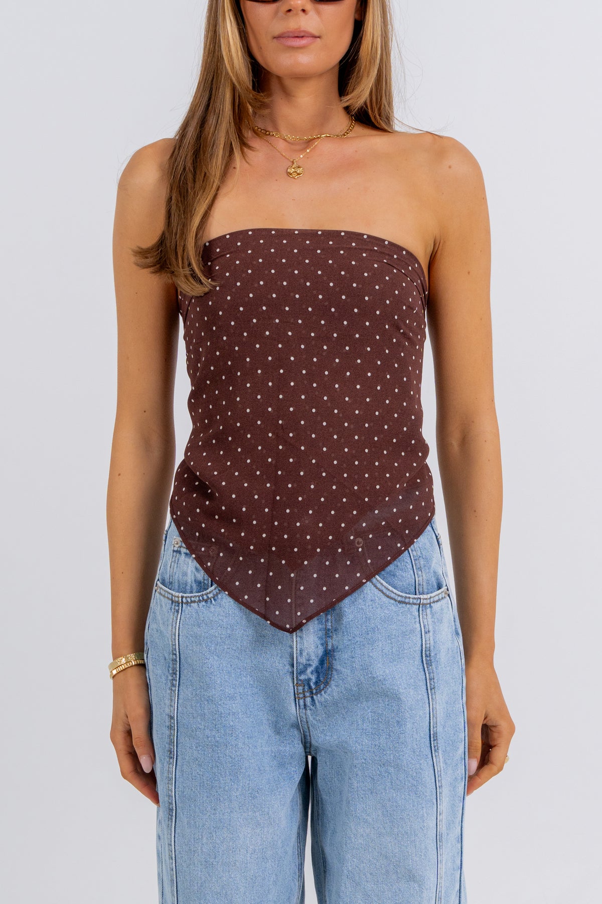 Mimi Scarf Top Polka Dot