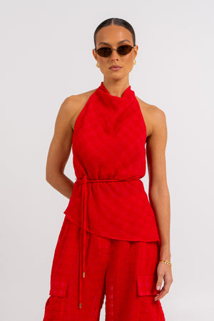 Uniah Halter Top Red