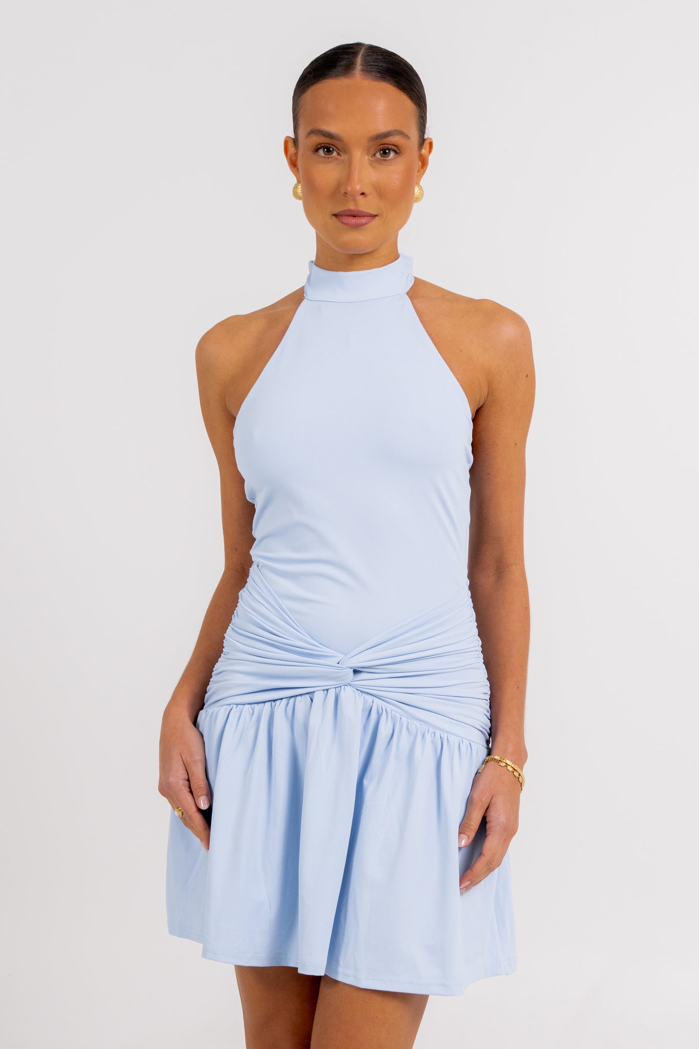 Xena Mini Dress Baby Blue