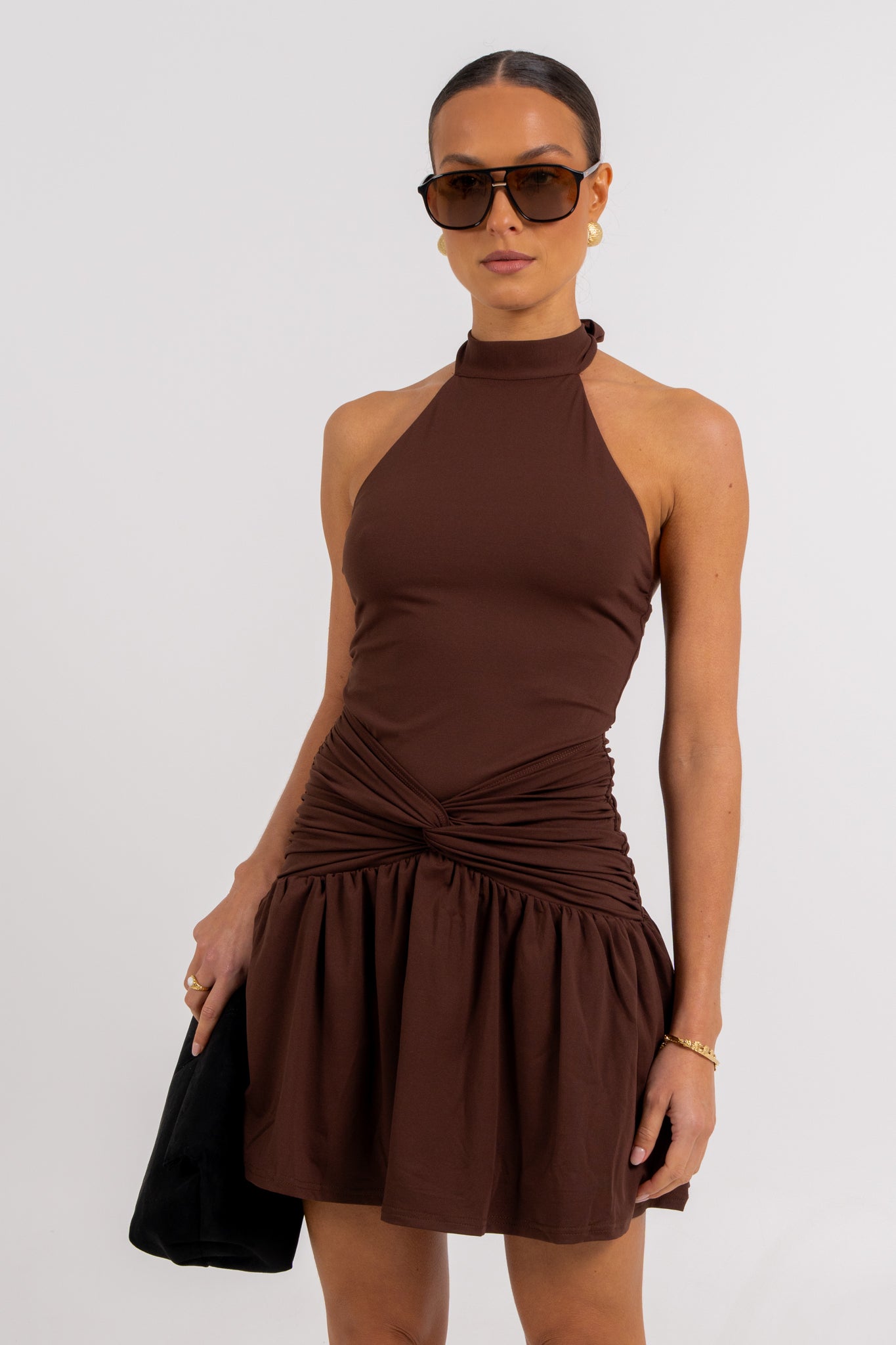 Xena Mini Dress Chocolate