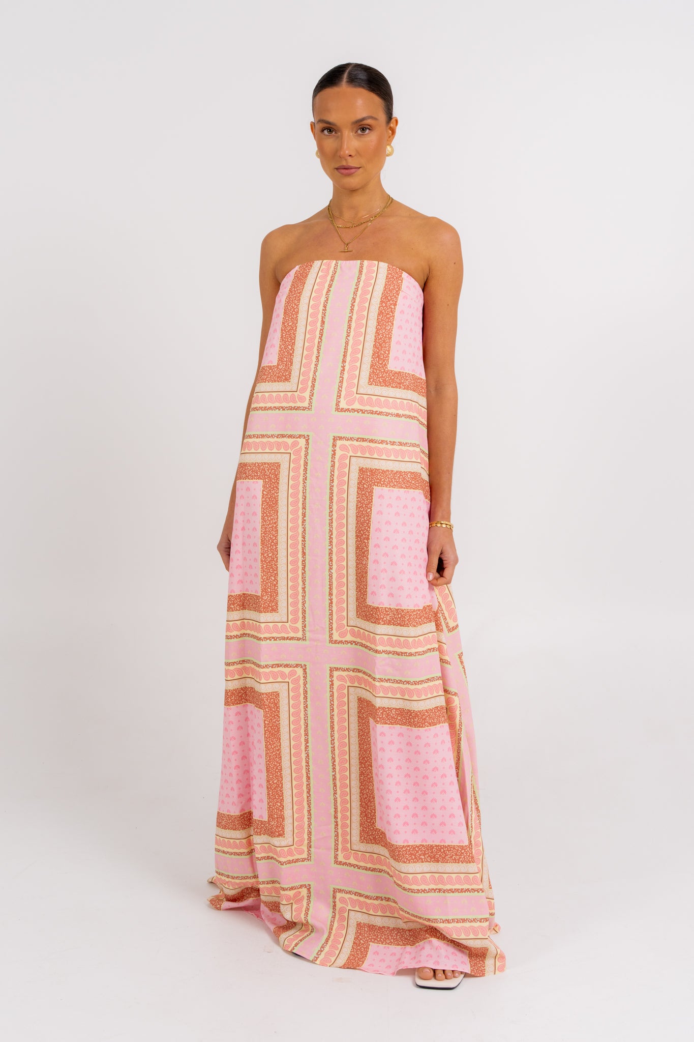 Phoenix Maxi Dress Pink Tile