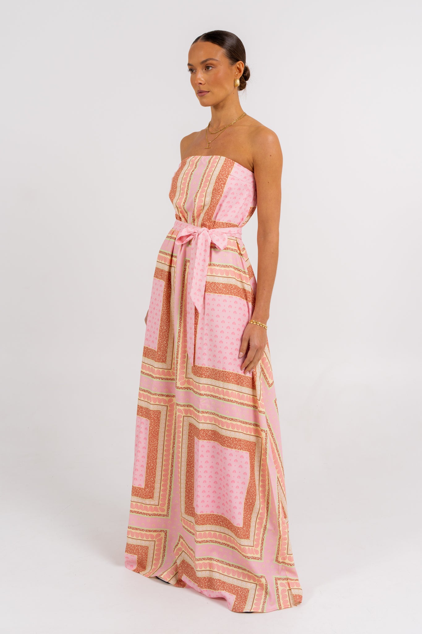Phoenix Maxi Dress Pink Tile