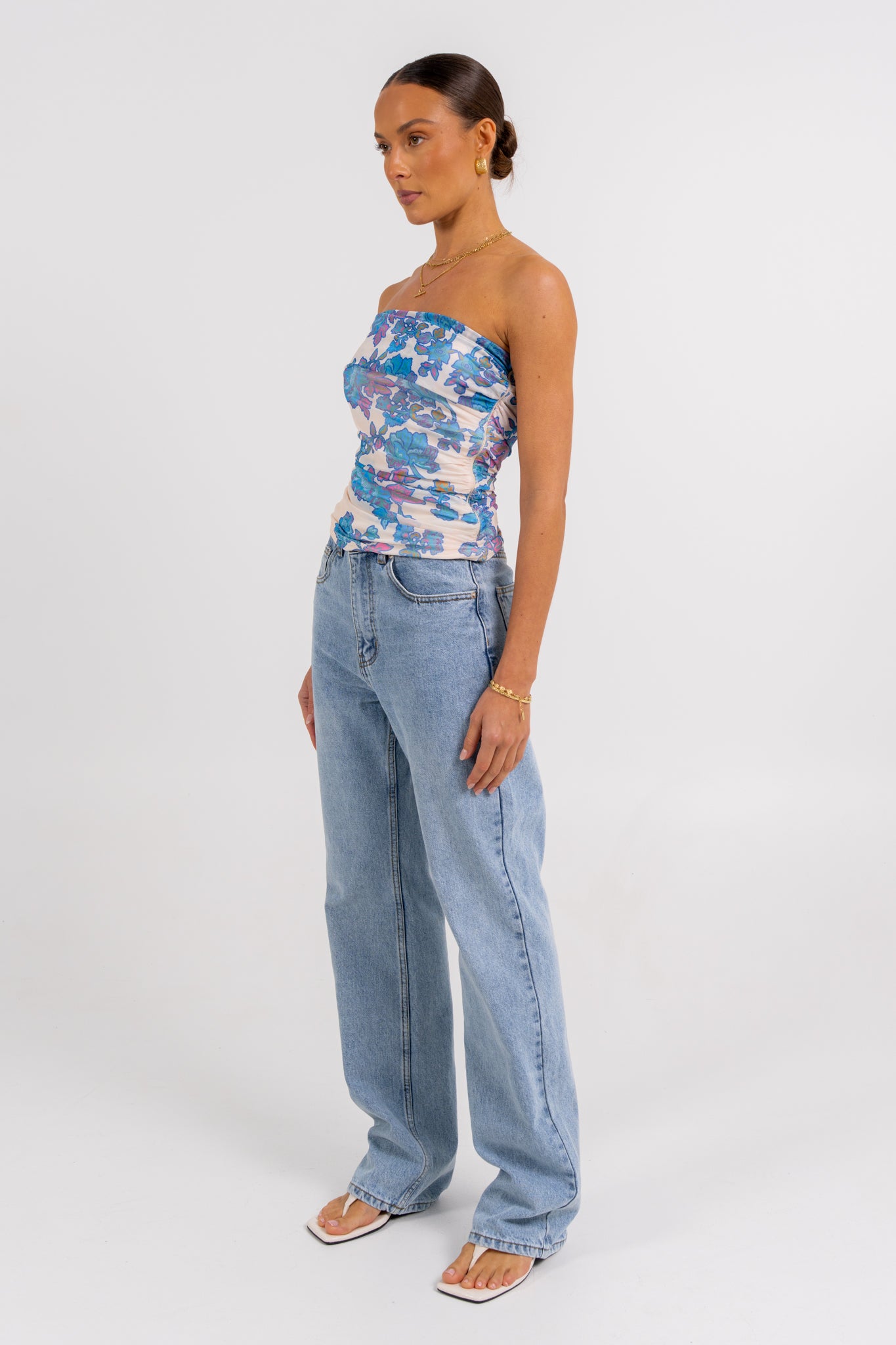 Tamsin Off-the-shoulder Top Inkora Print