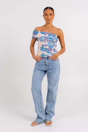 Tamsin Off-the-shoulder Top Inkora Print