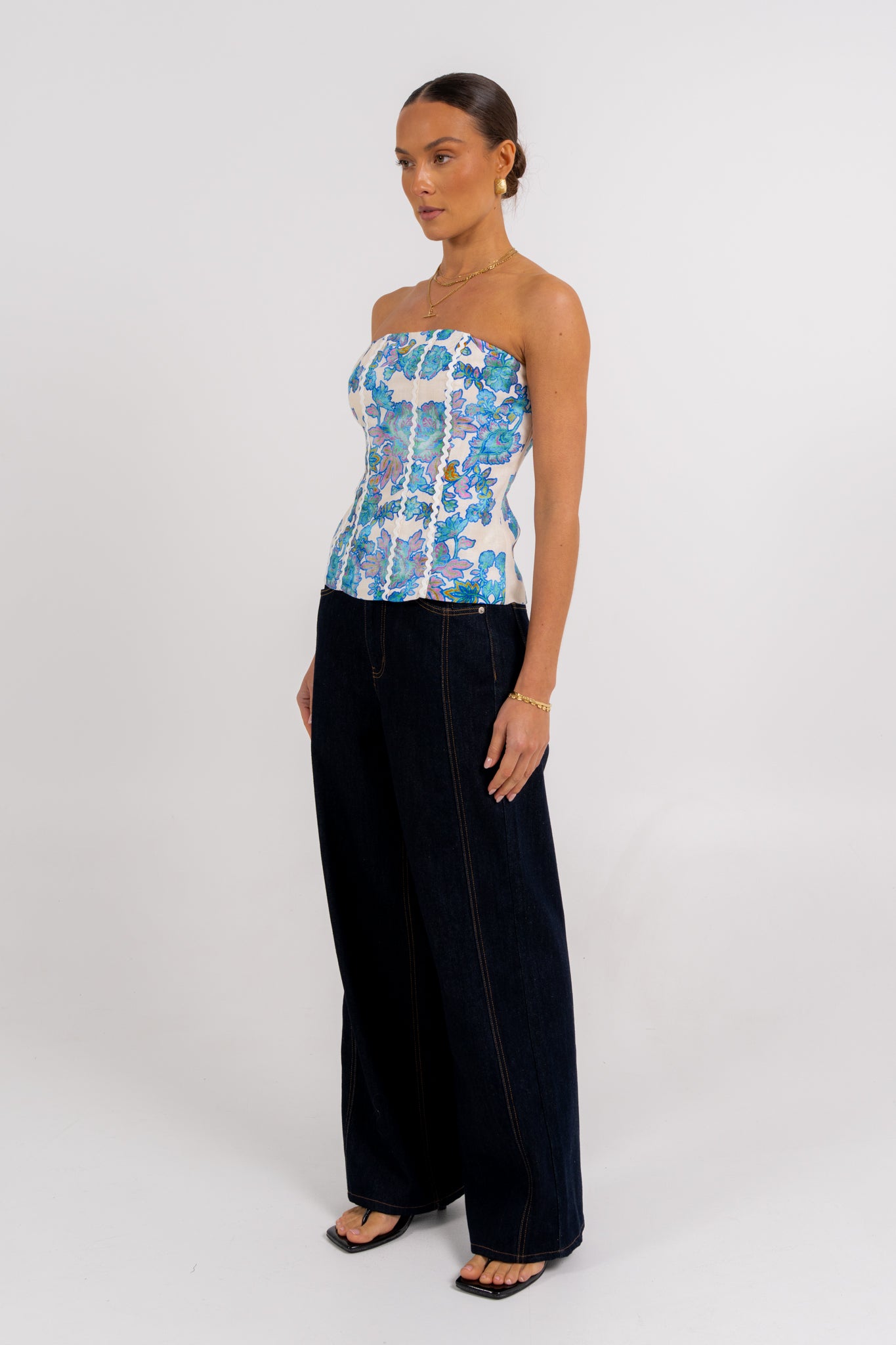 Vola Strapless Top Inkora Print