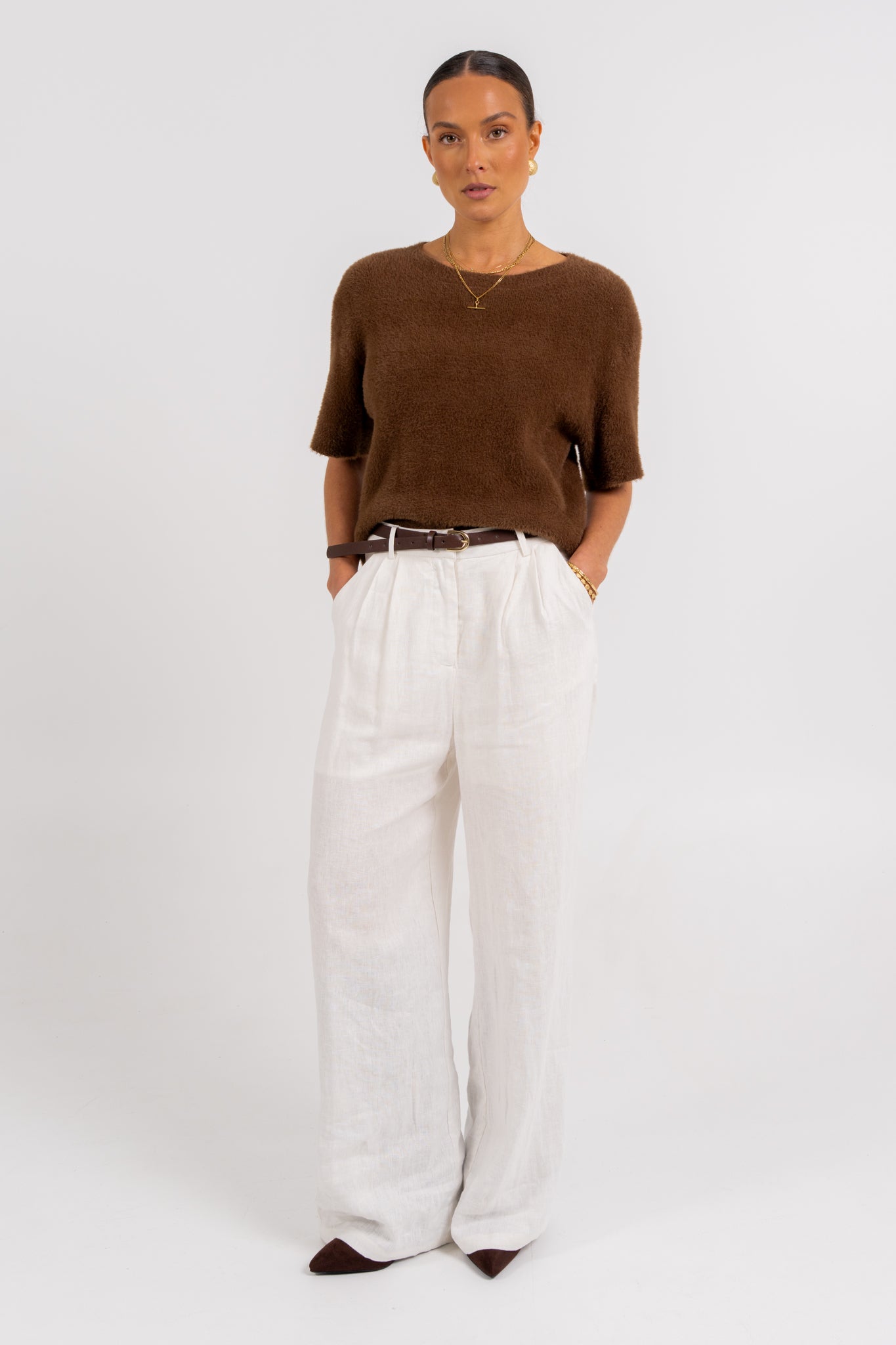 Vivien Linen Pant White