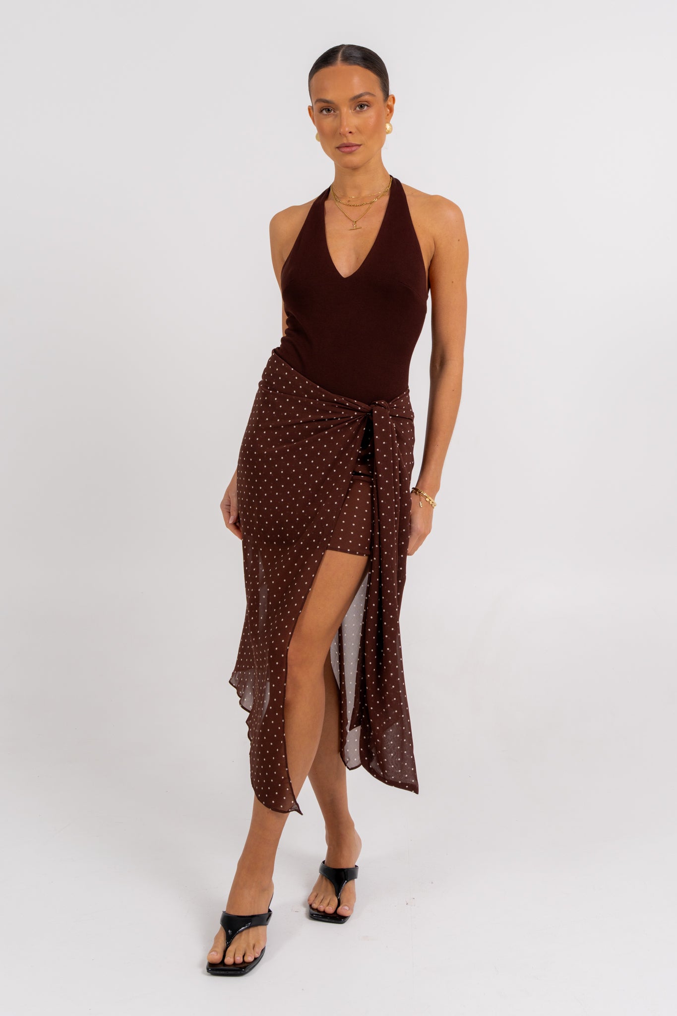 Deering Halter Dress Polka Dot