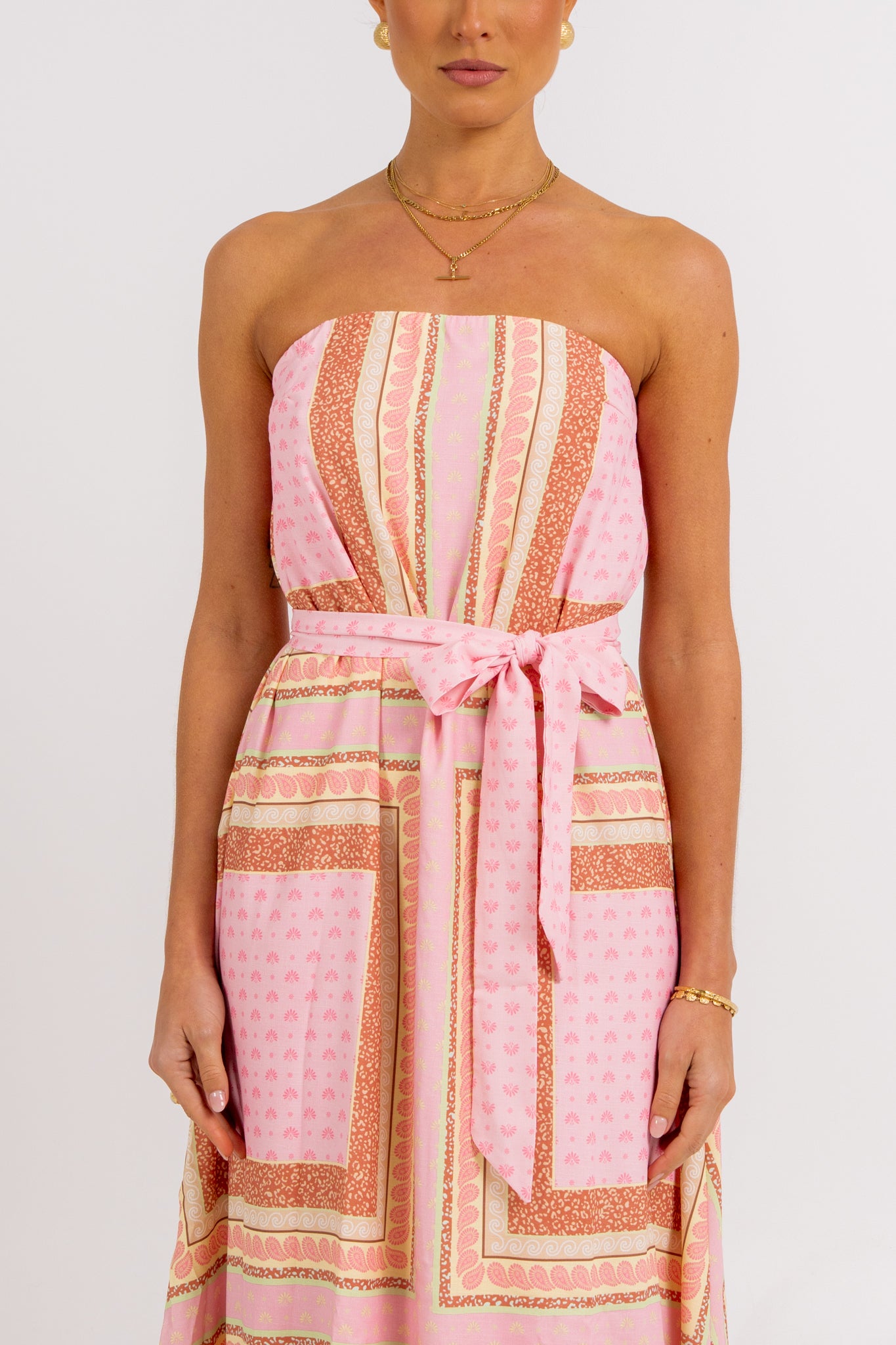 Phoenix Maxi Dress Pink Tile