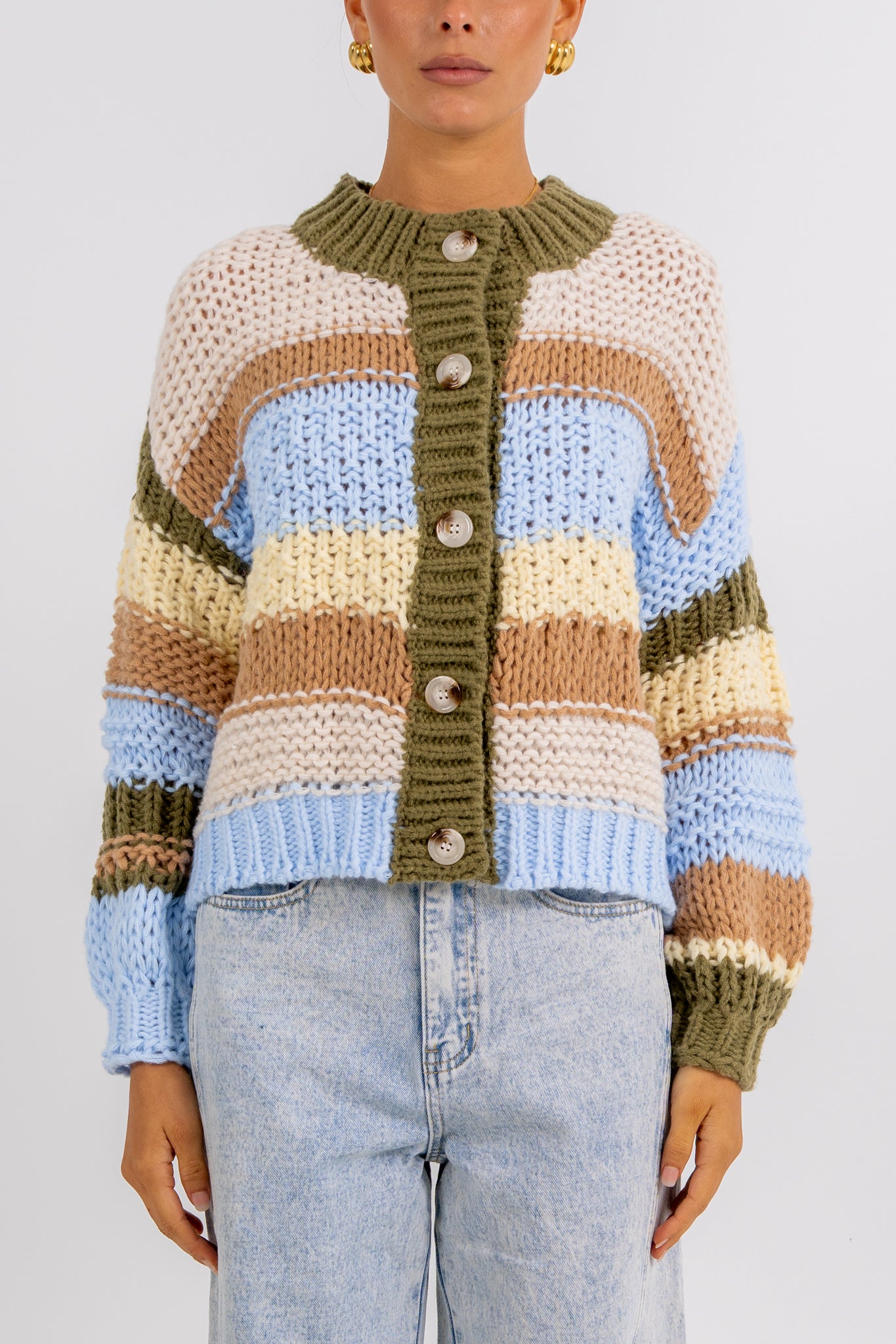Lenora Cardigan Desert Stripe