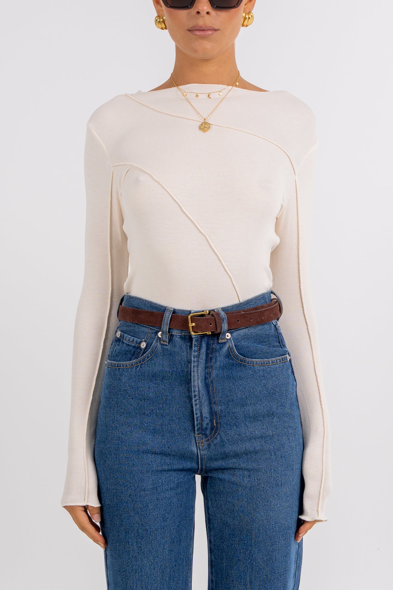 Nicka Long Sleeve Top Ivory