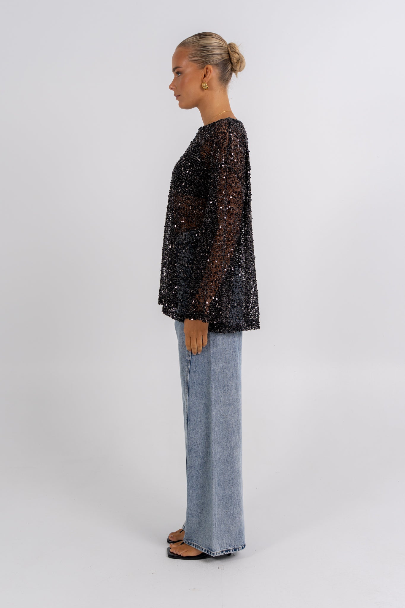 Uzma Sequin Top Black
