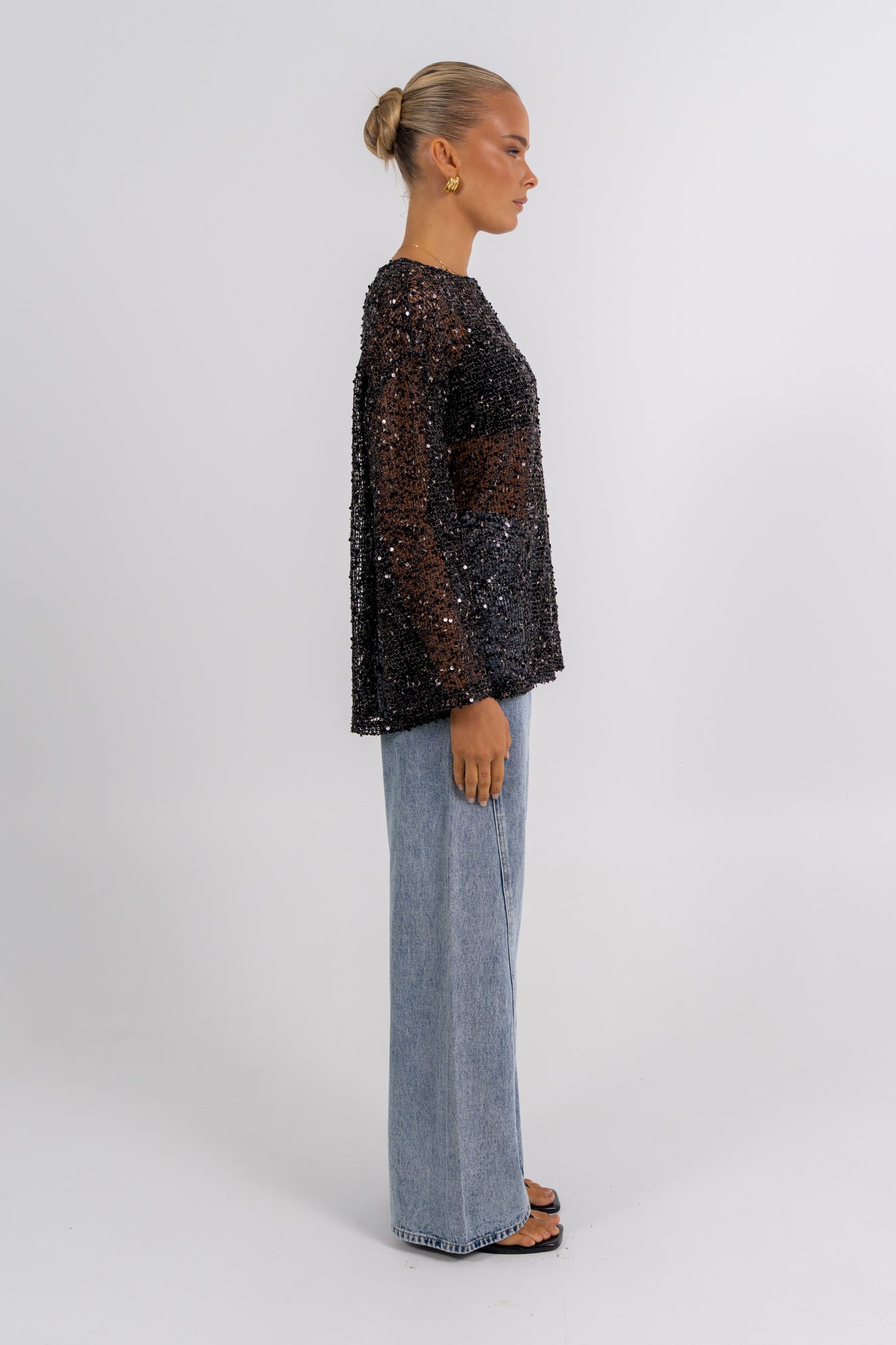 Uzma Sequin Top Black
