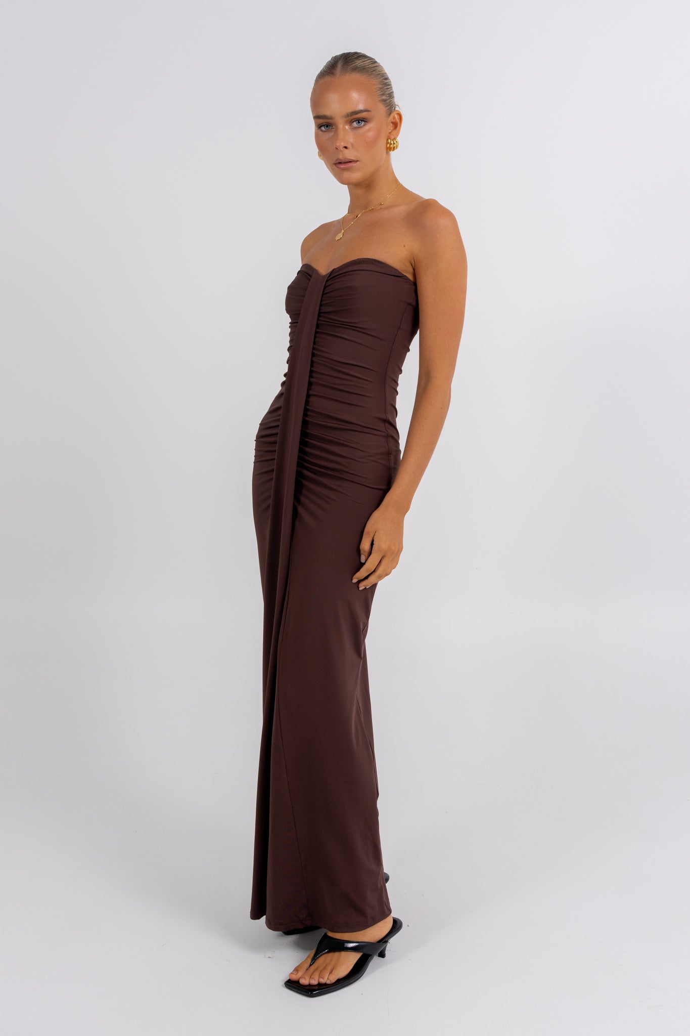 Nicole Maxi Dress Chocolate