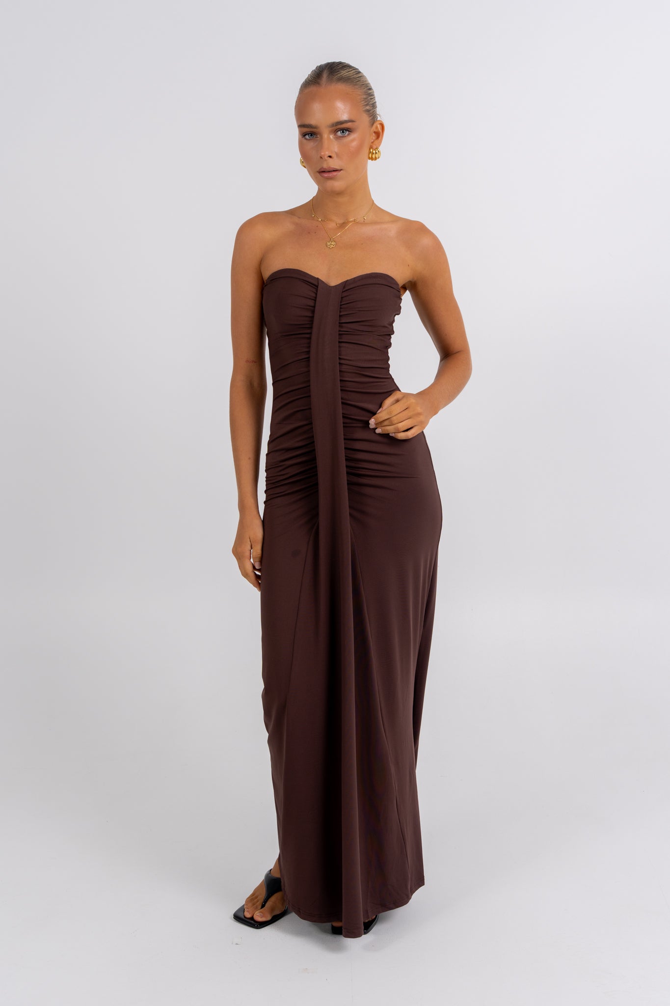 Nicole Maxi Dress Chocolate
