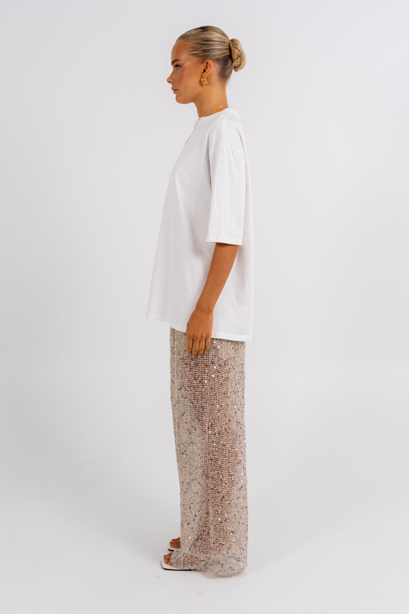 Juno Sequin Pant Beige
