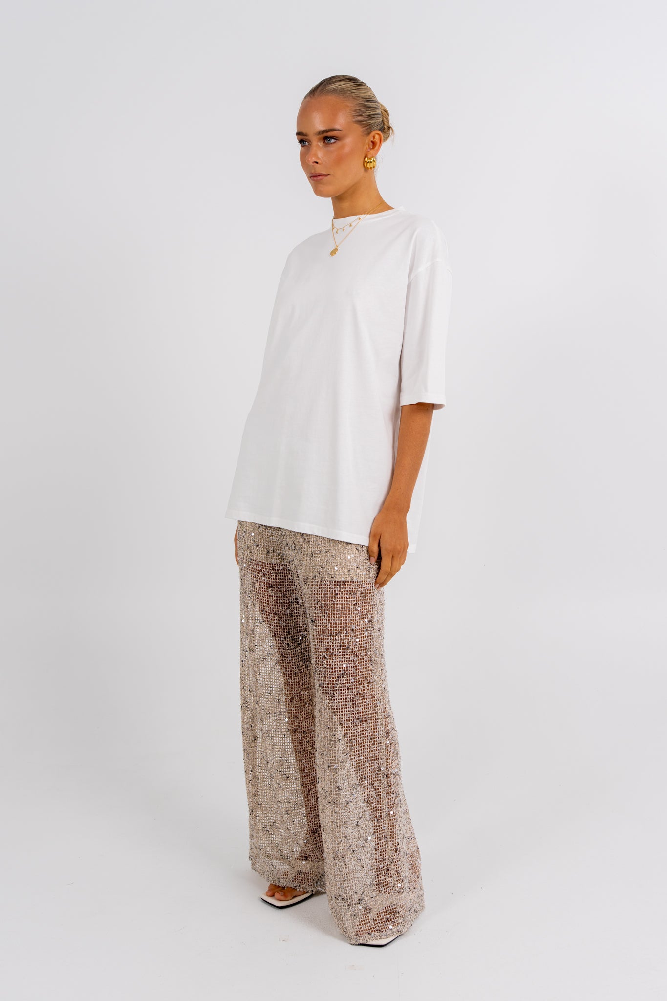 Juno Sequin Pant Beige