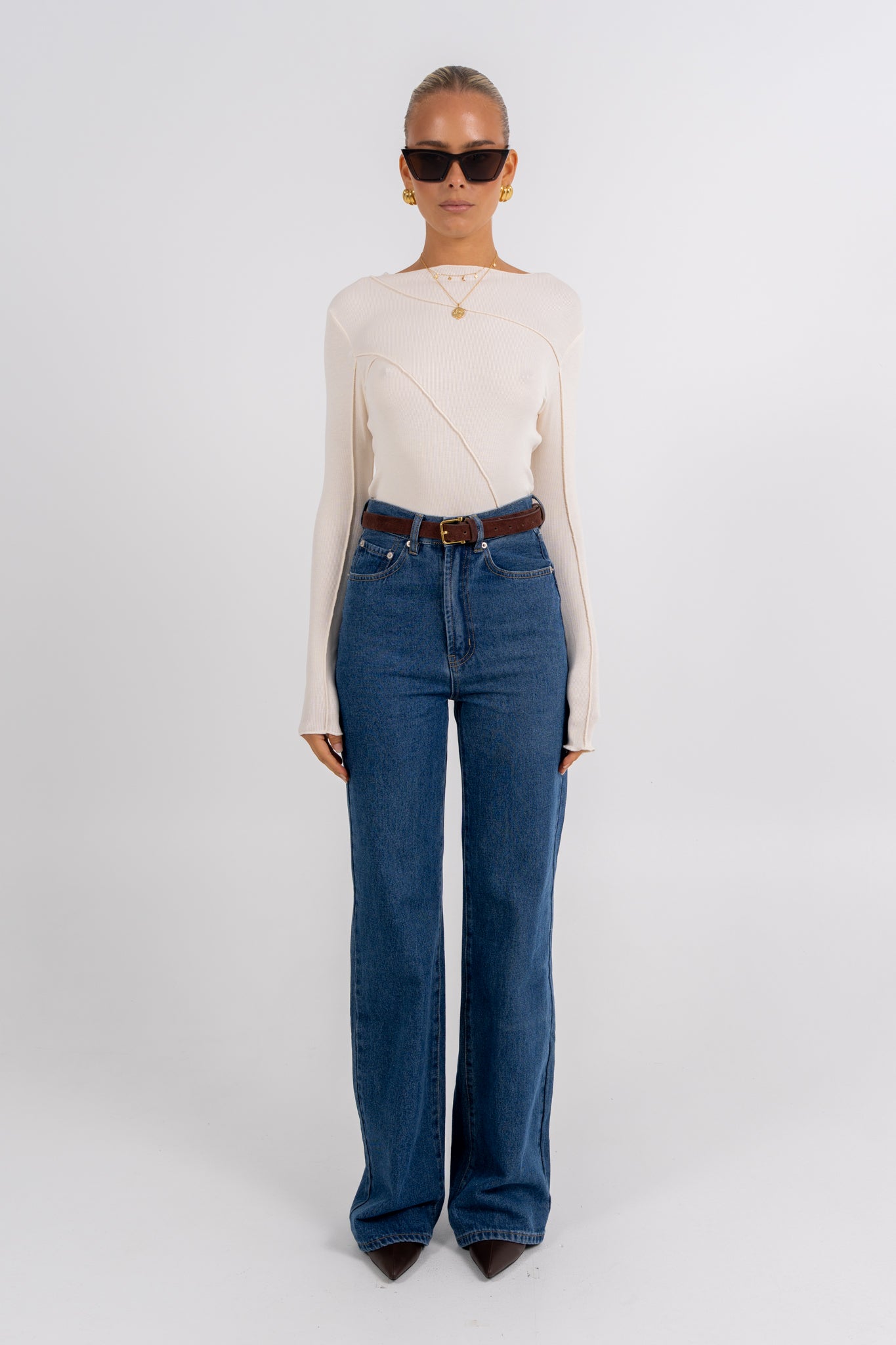 Nicka Long Sleeve Top Ivory