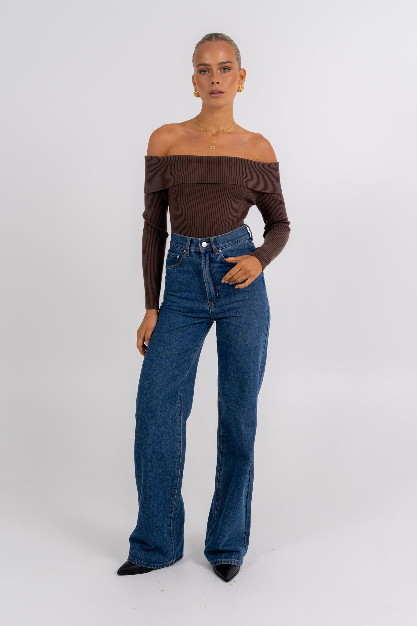 Kahlea Off-the-Shoulder Bodysuit Chocolate