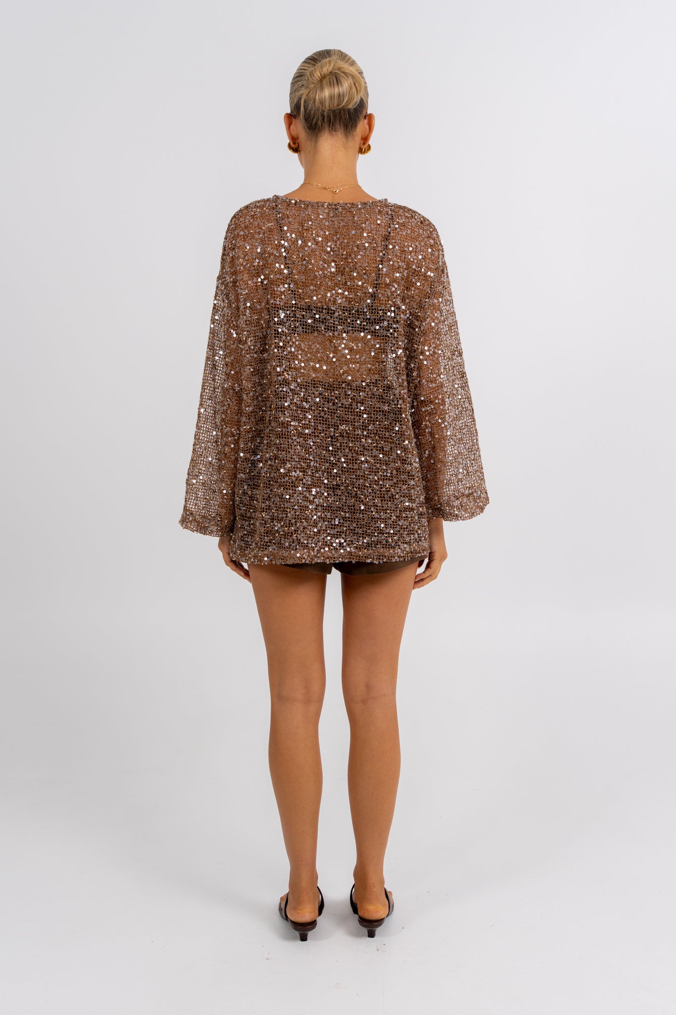 Uzma Sequin Top Mocha