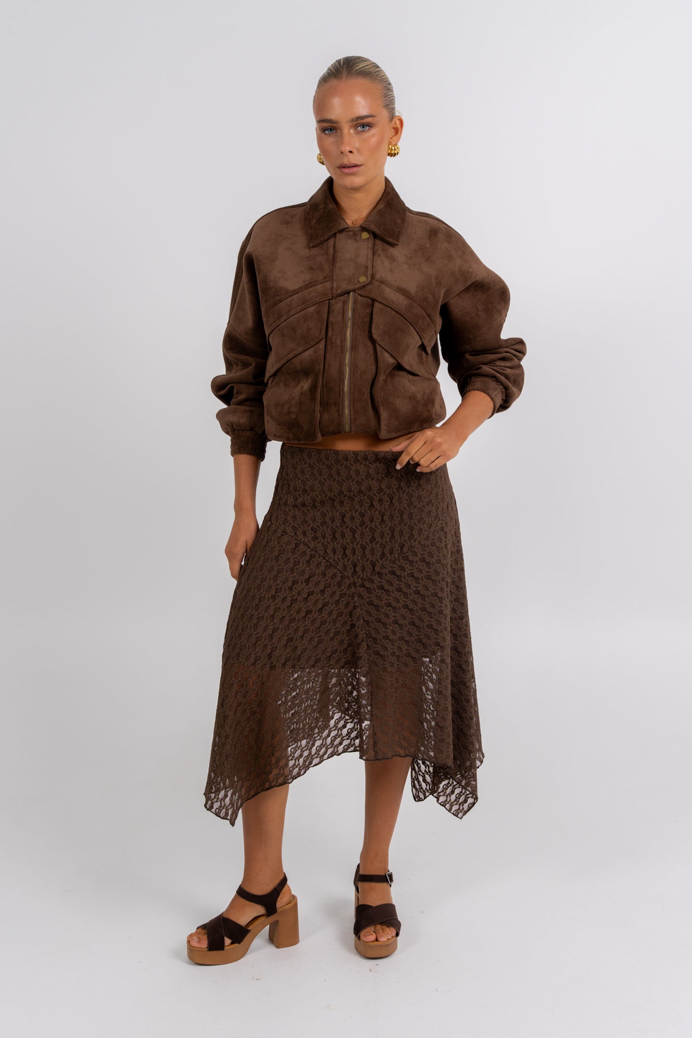Jade Midi Skirt Chocolate