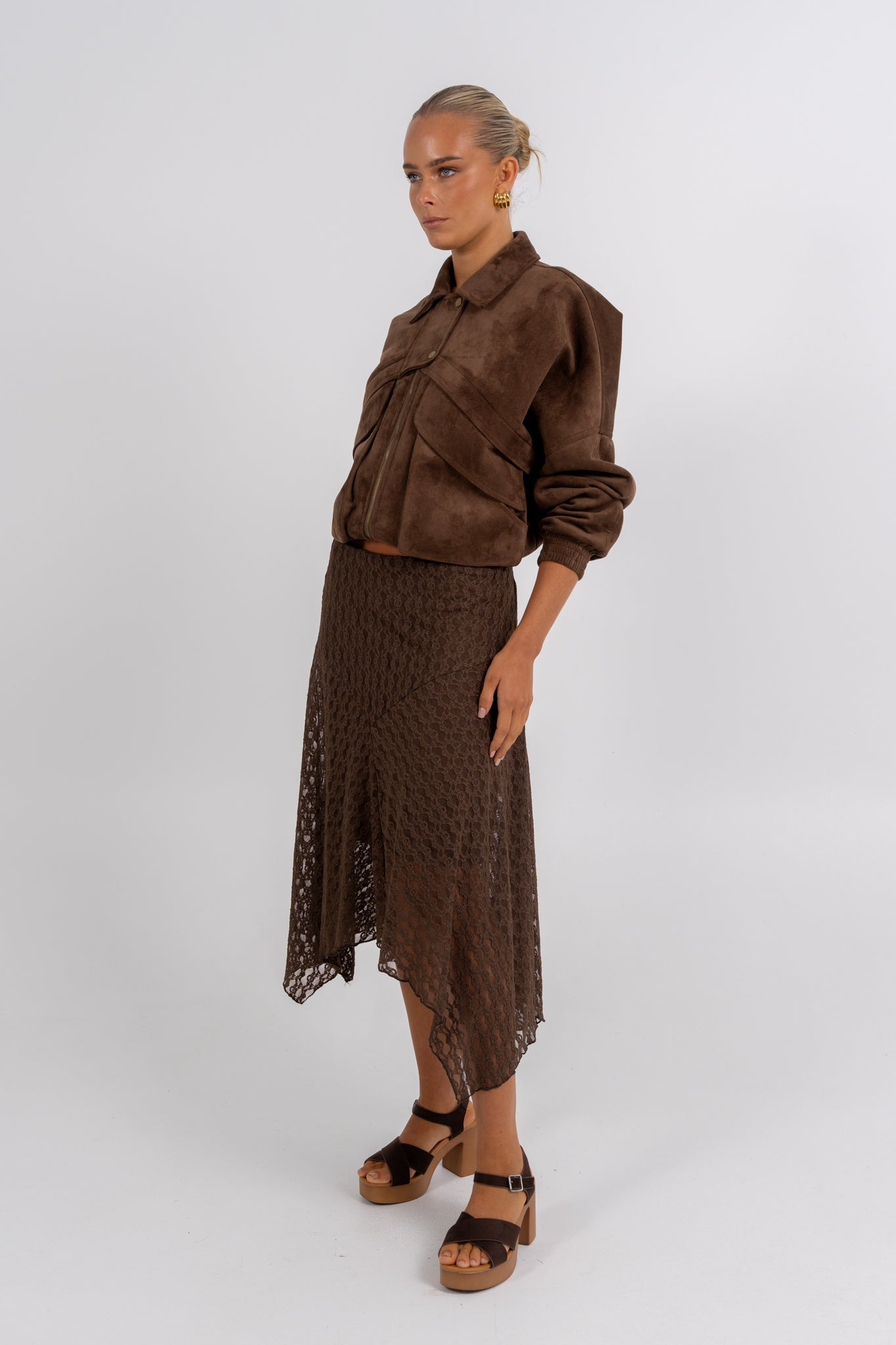 Jade Midi Skirt Chocolate
