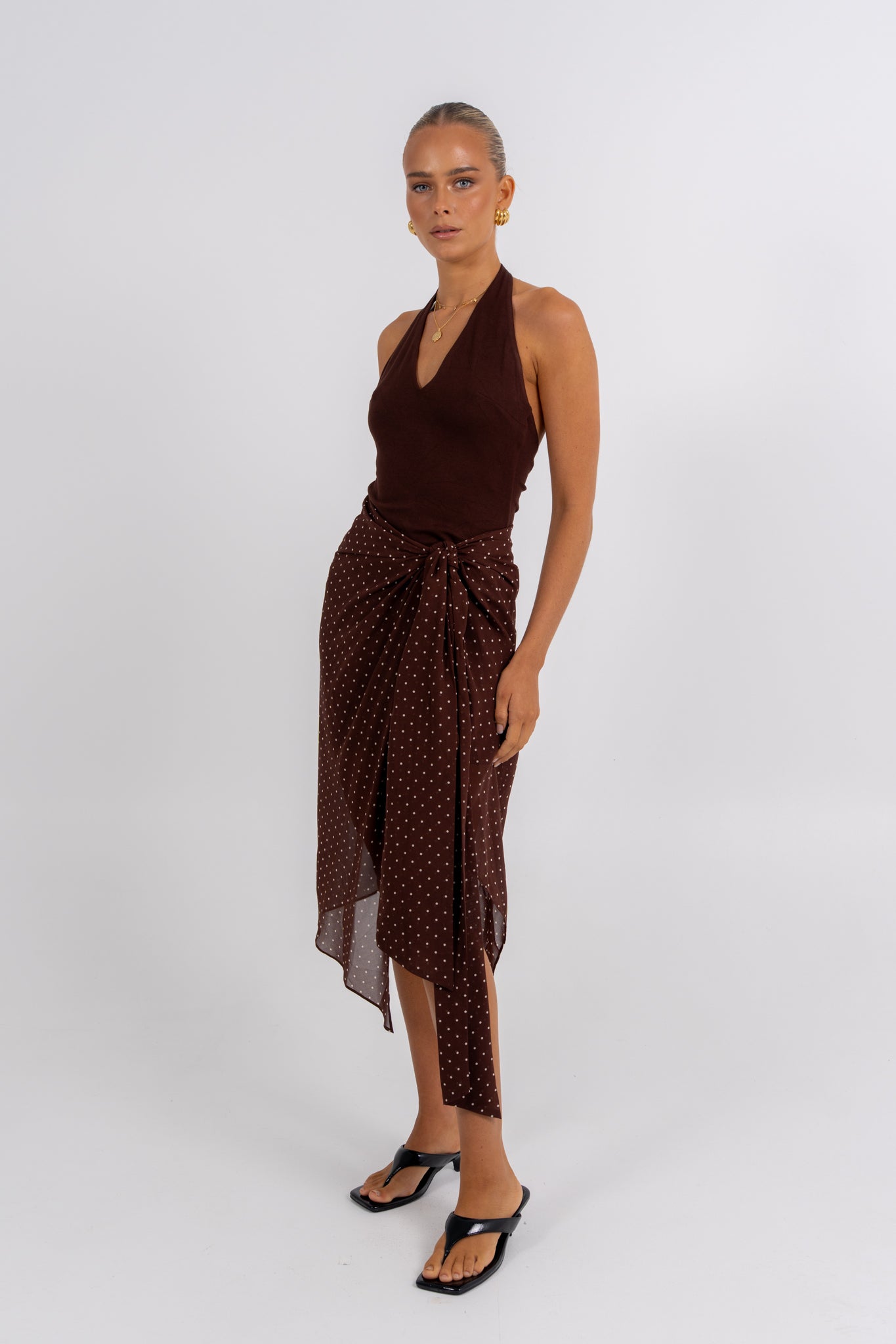 Deering Halter Dress Polka Dot