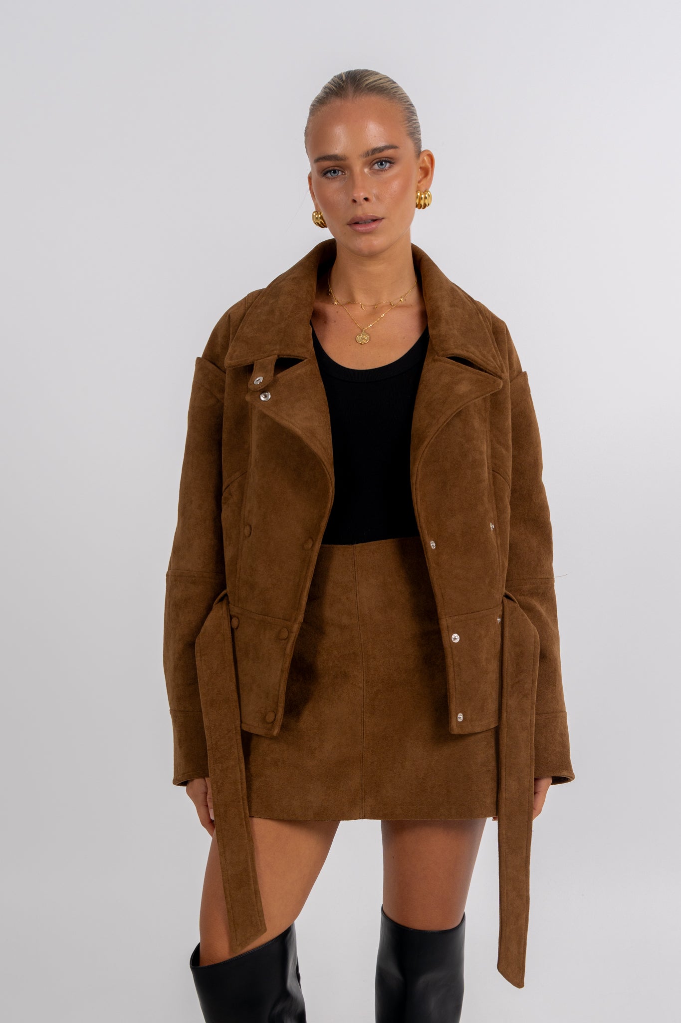 Reya Mini Skirt Tan Brown