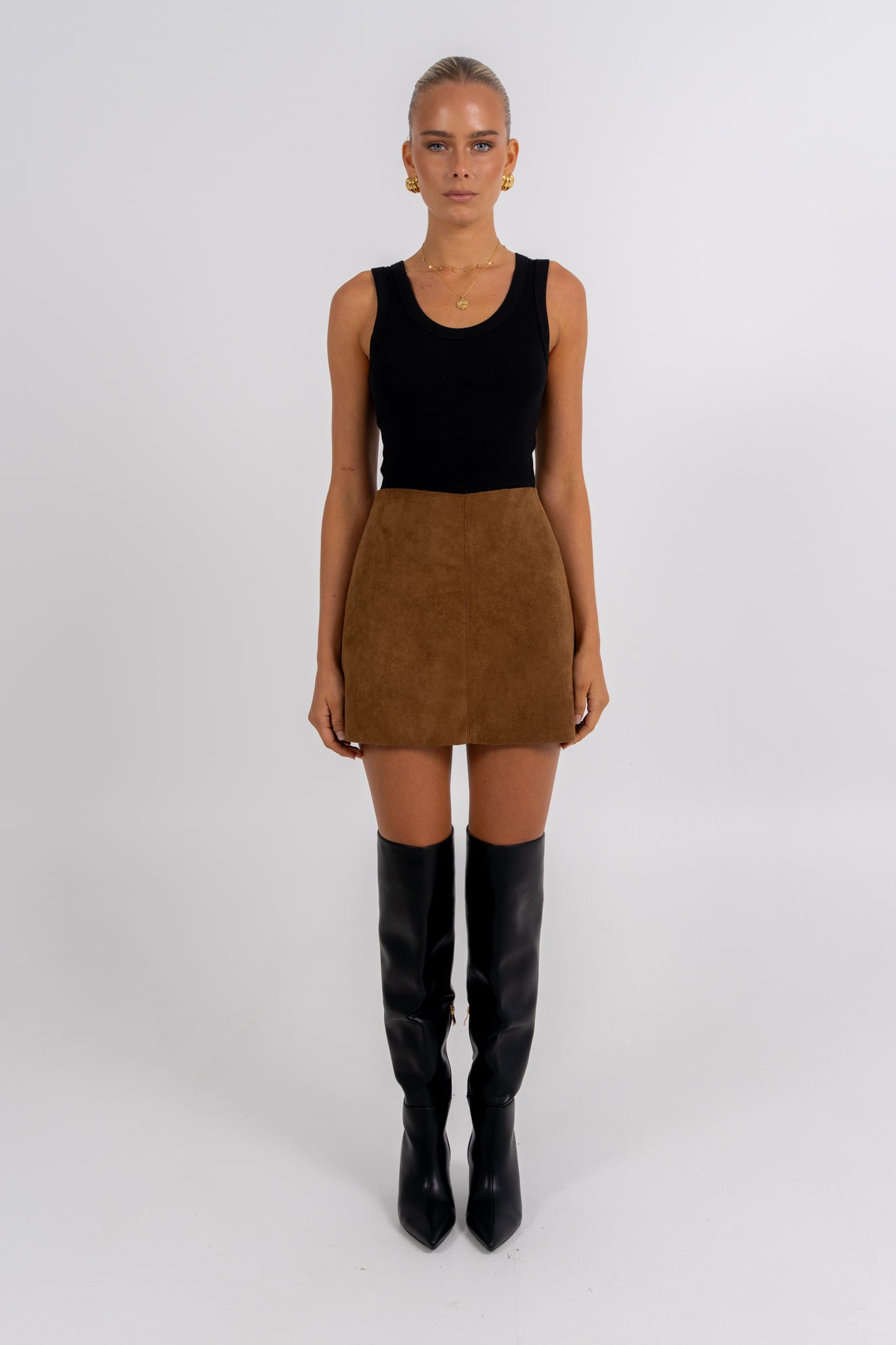 Reya Mini Skirt Tan Brown