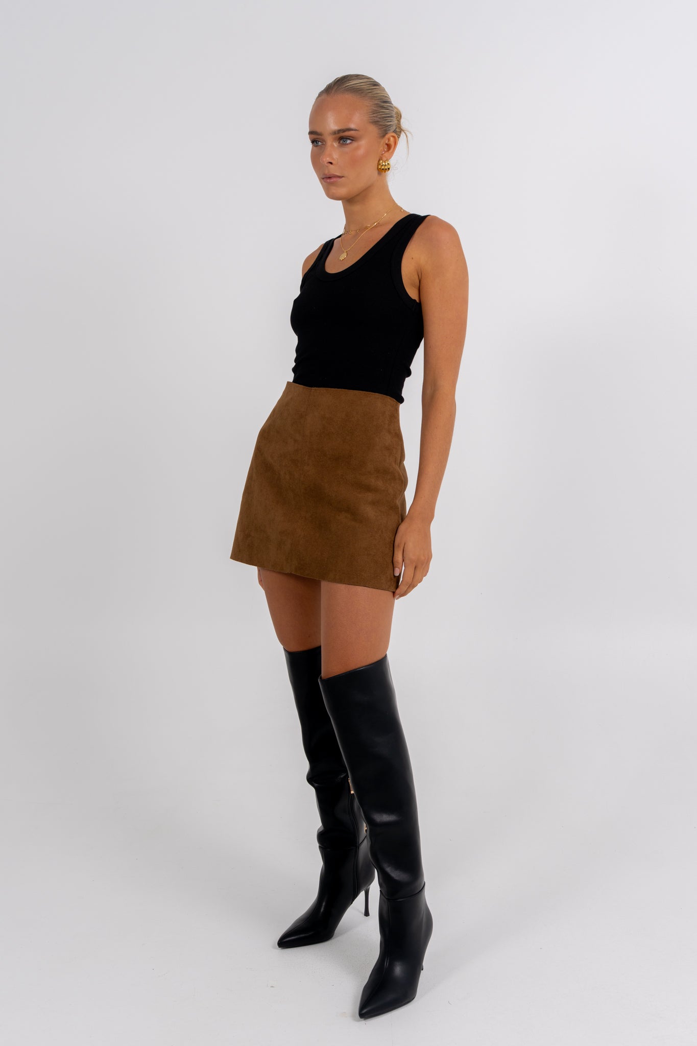 Reya Mini Skirt Tan Brown