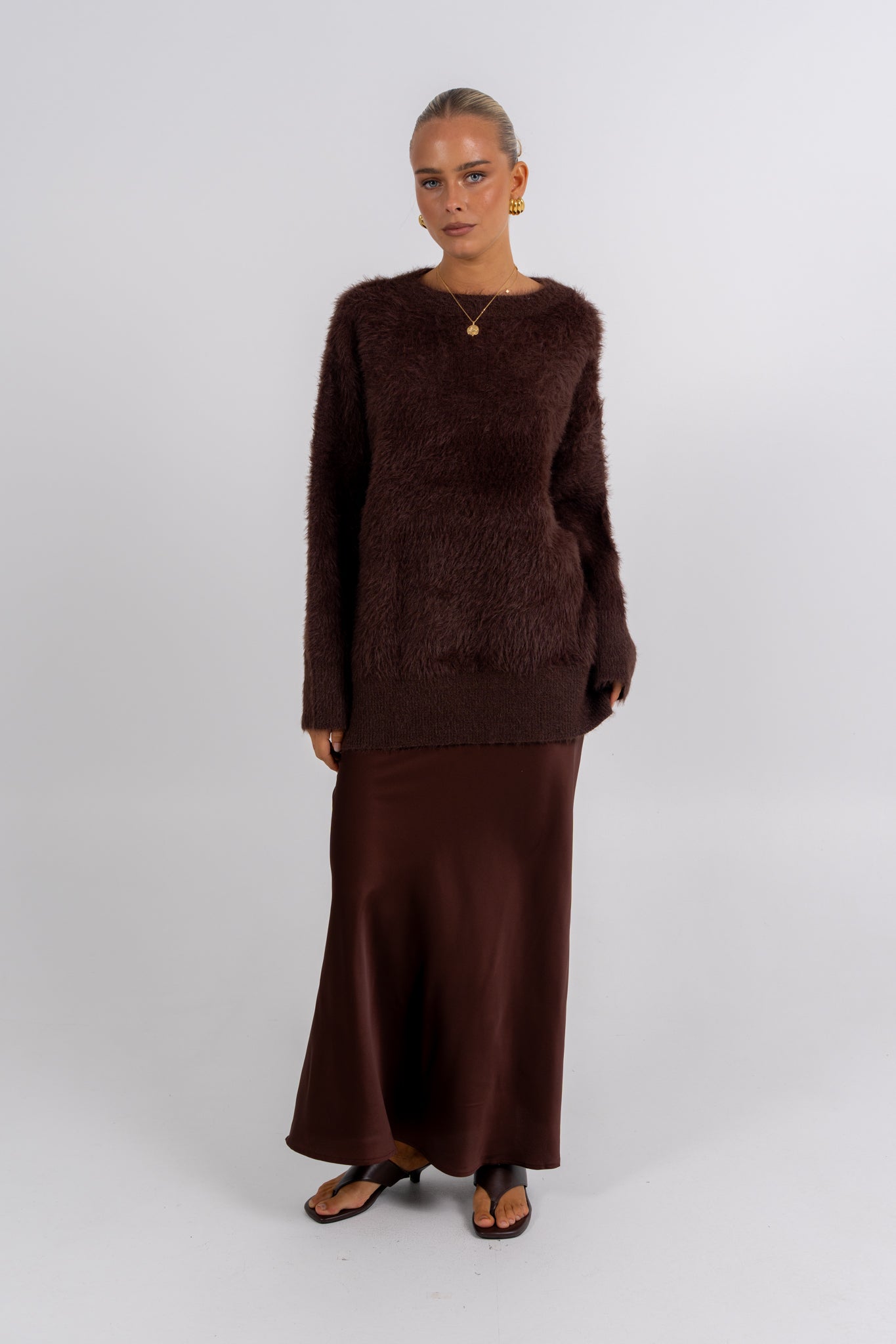 Xina Maxi Skirt Chocolate
