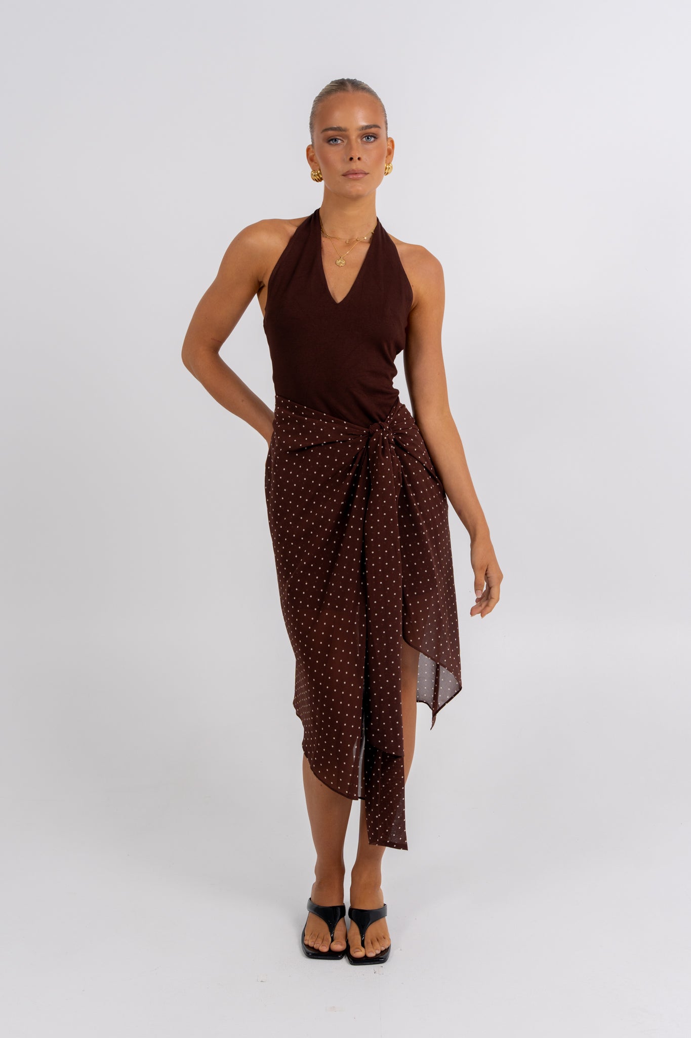 Deering Halter Dress Polka Dot