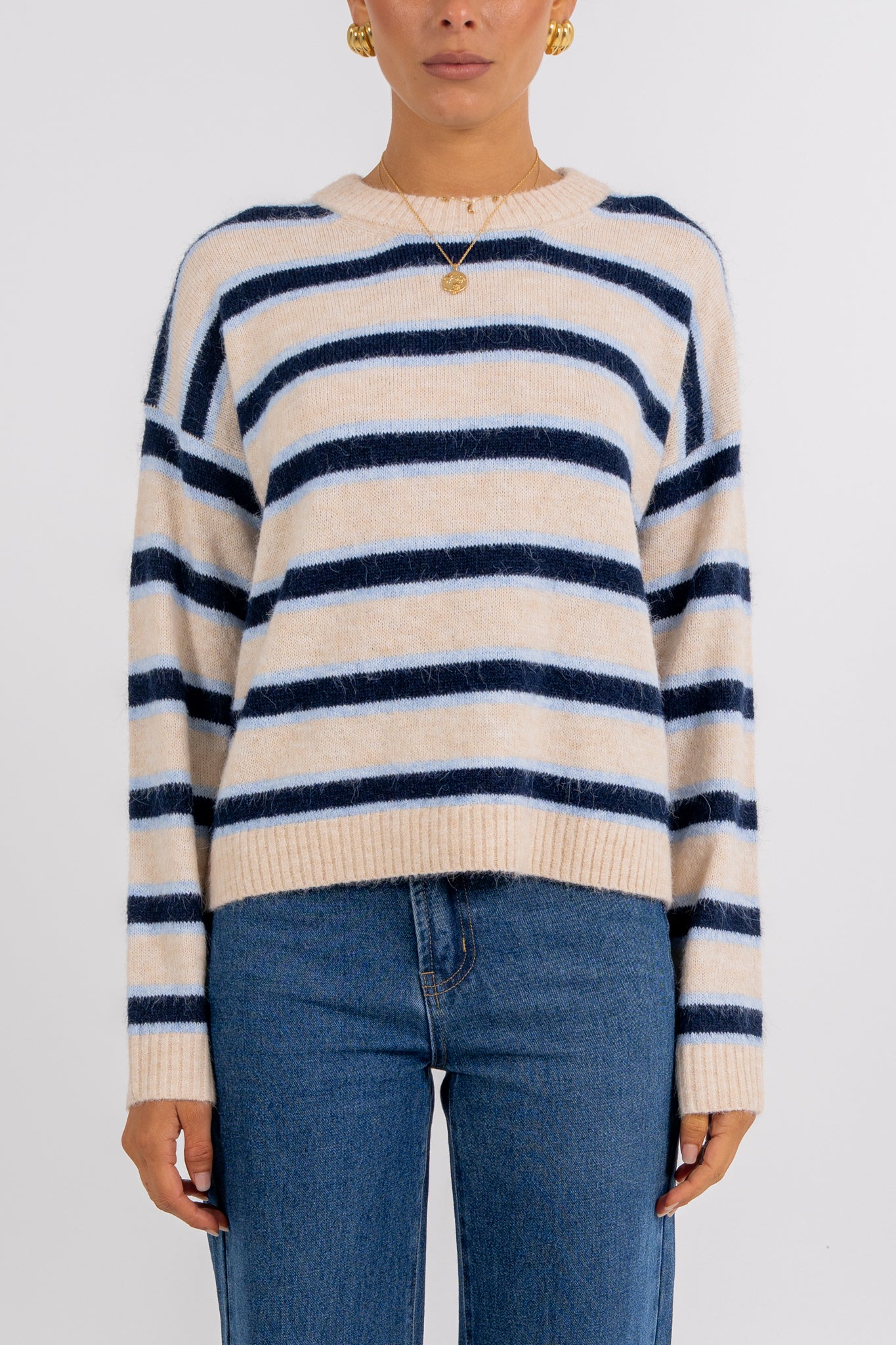 Ulyzer Knit Jumper Blue Stripe