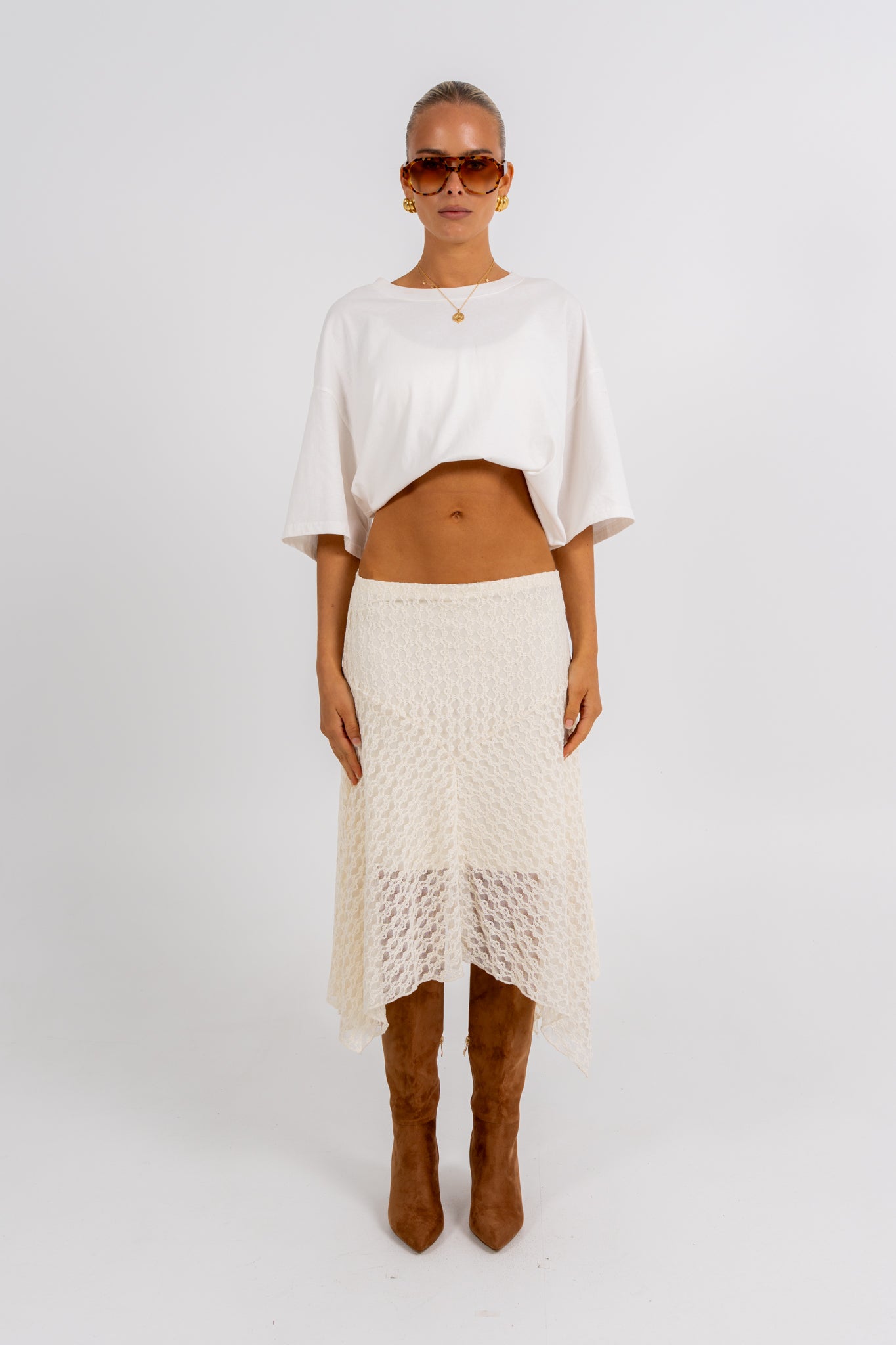 Jade Midi Skirt Cream