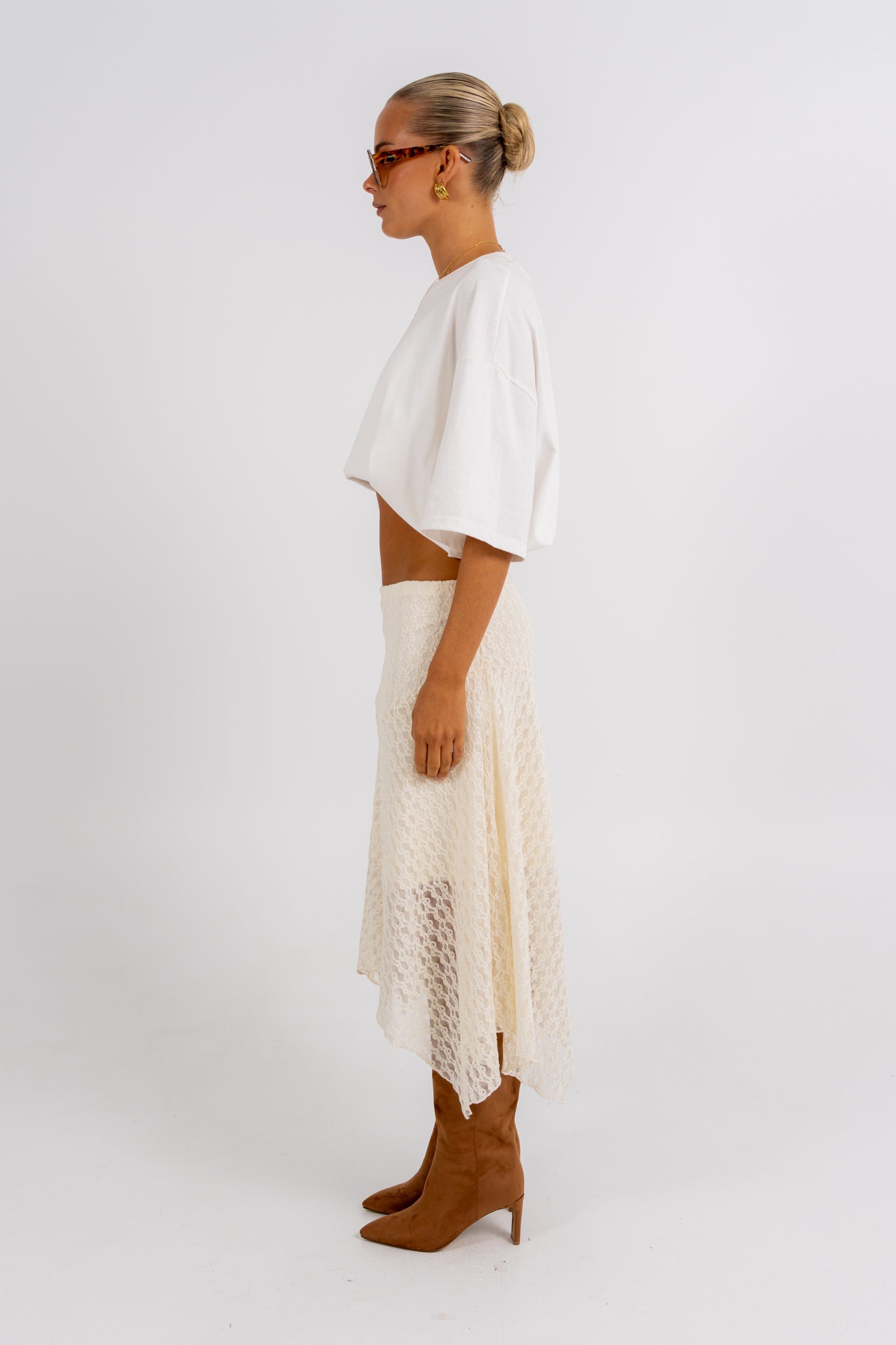 Jade Midi Skirt Cream