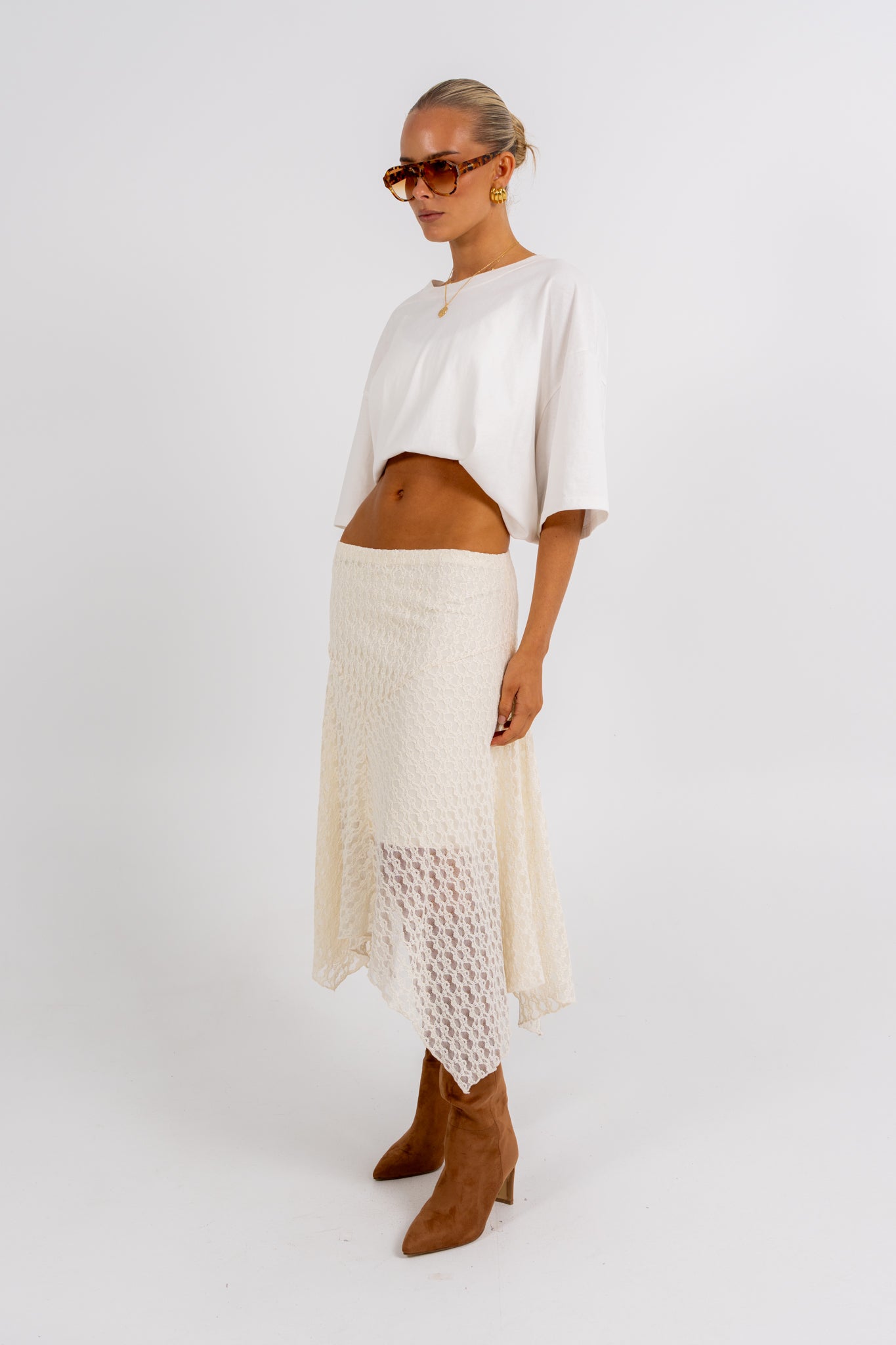 Jade Midi Skirt Cream