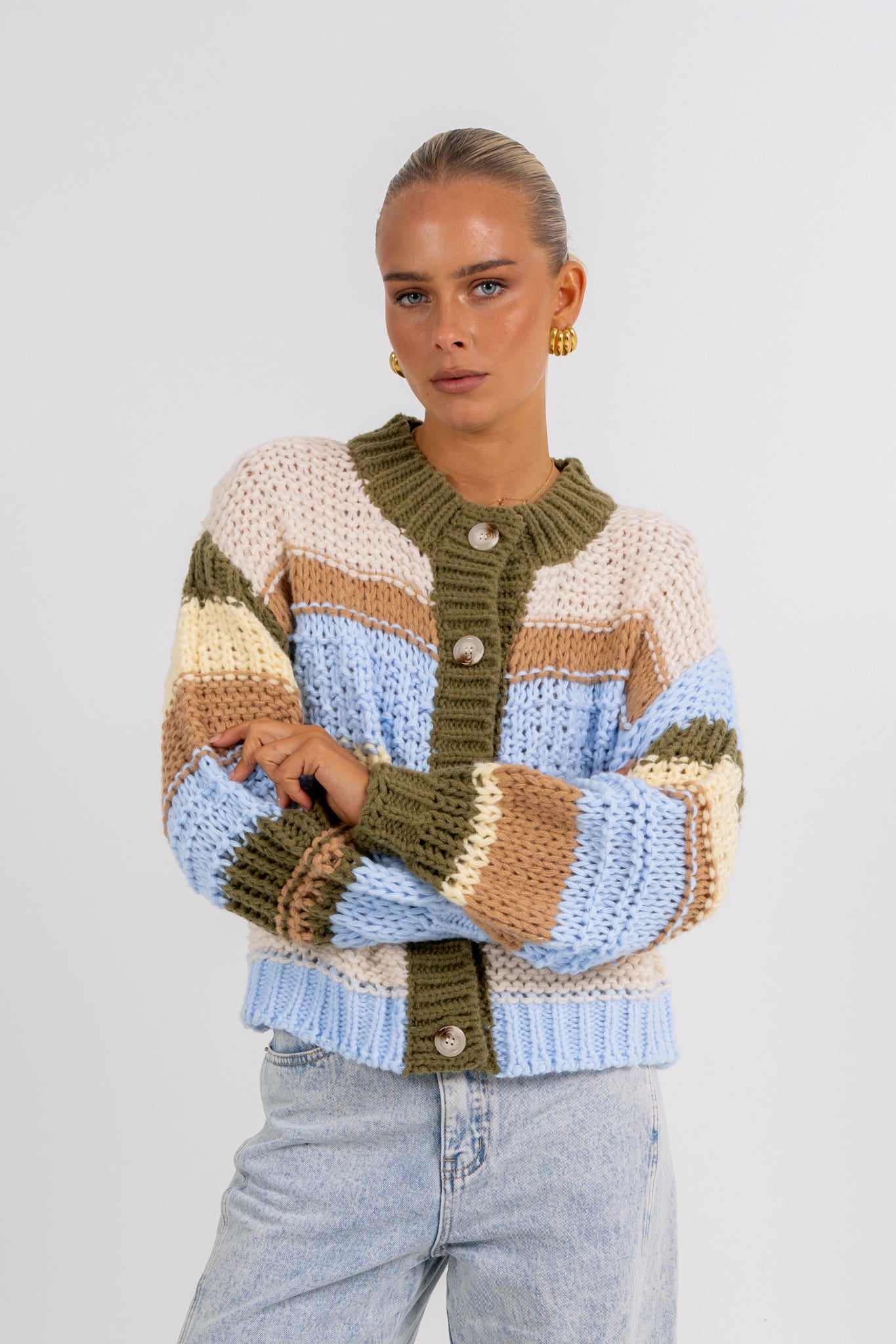 Lenora Cardigan Desert Stripe