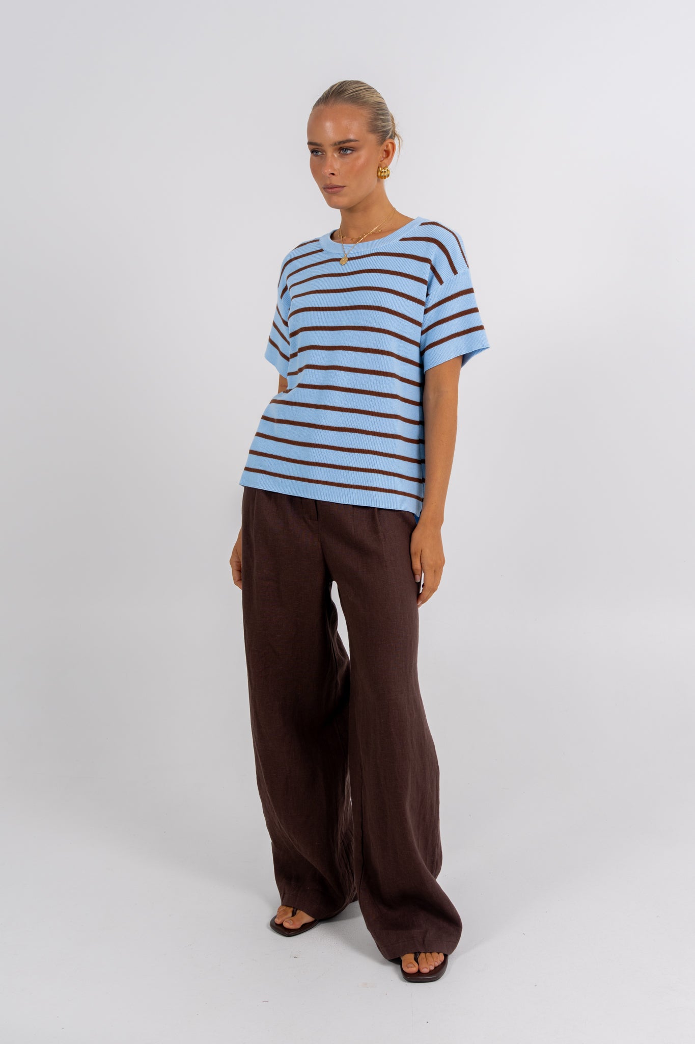 Raine Top Chocolate Stripe