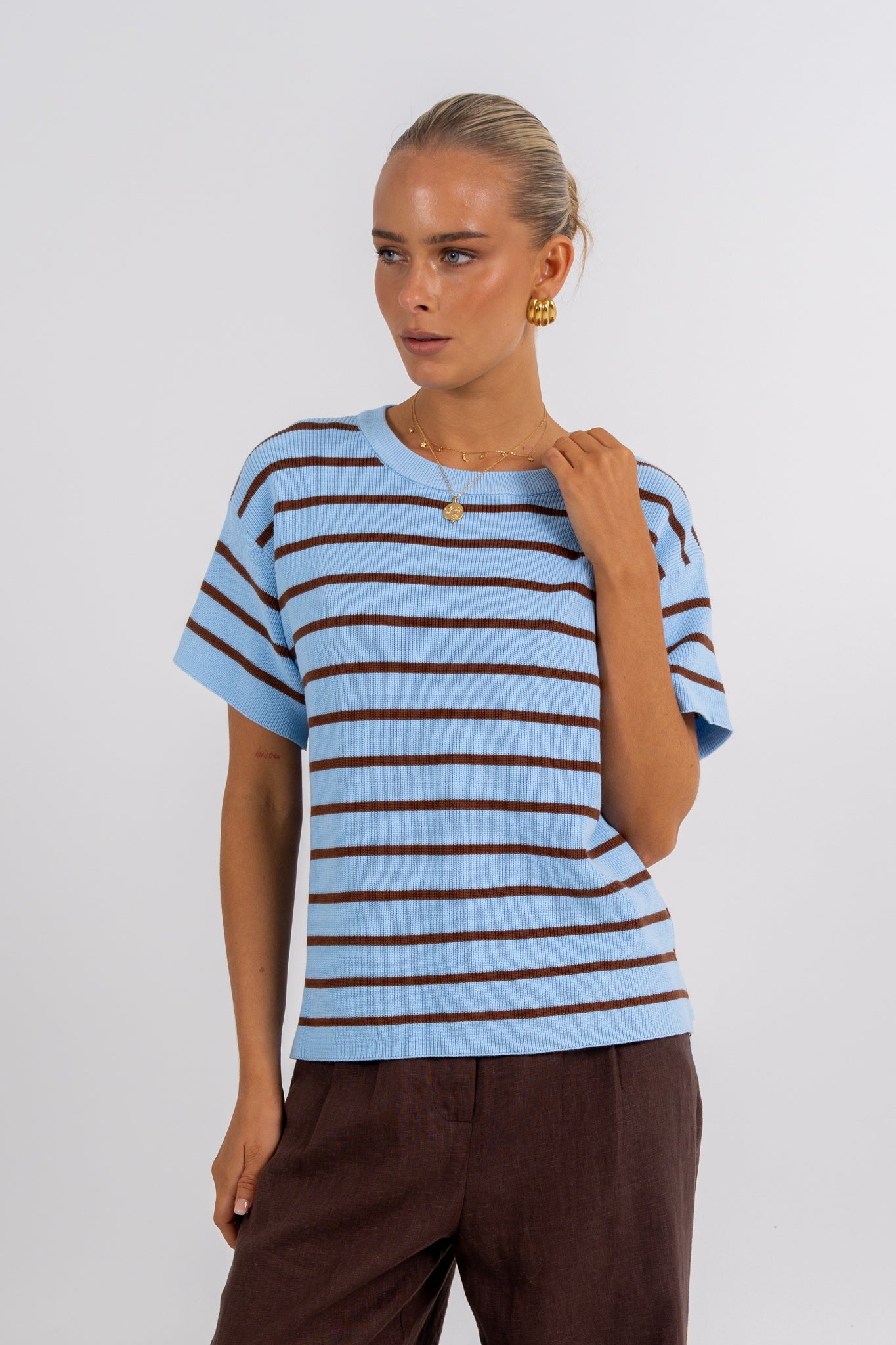 Raine Top Chocolate Stripe