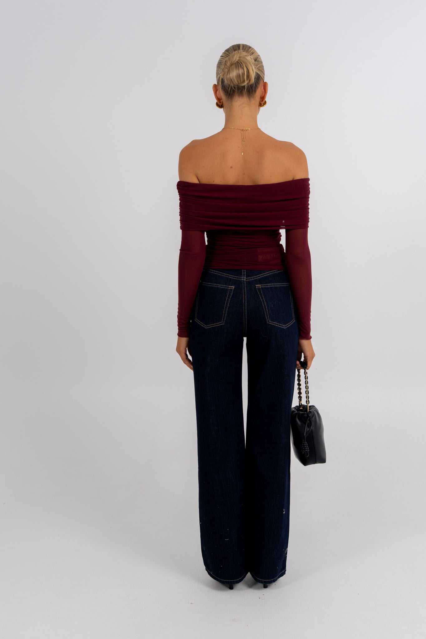 Plyrie Off-the-shoulder Top Burgundy